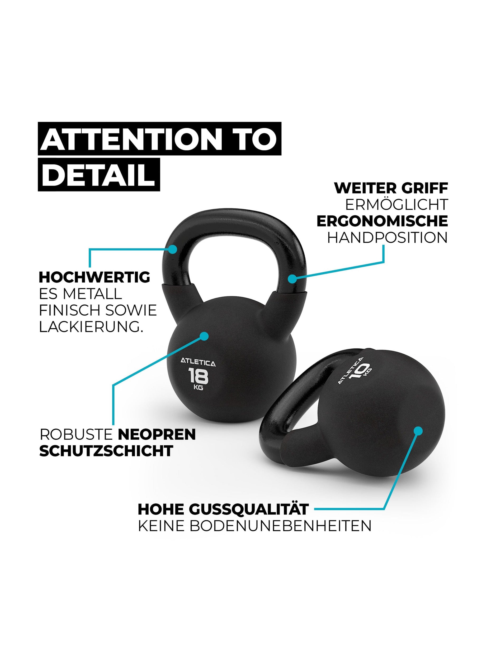 Kettlebells volles Set Gewichte | 8kg bis 32kg Das volle Spektrum
