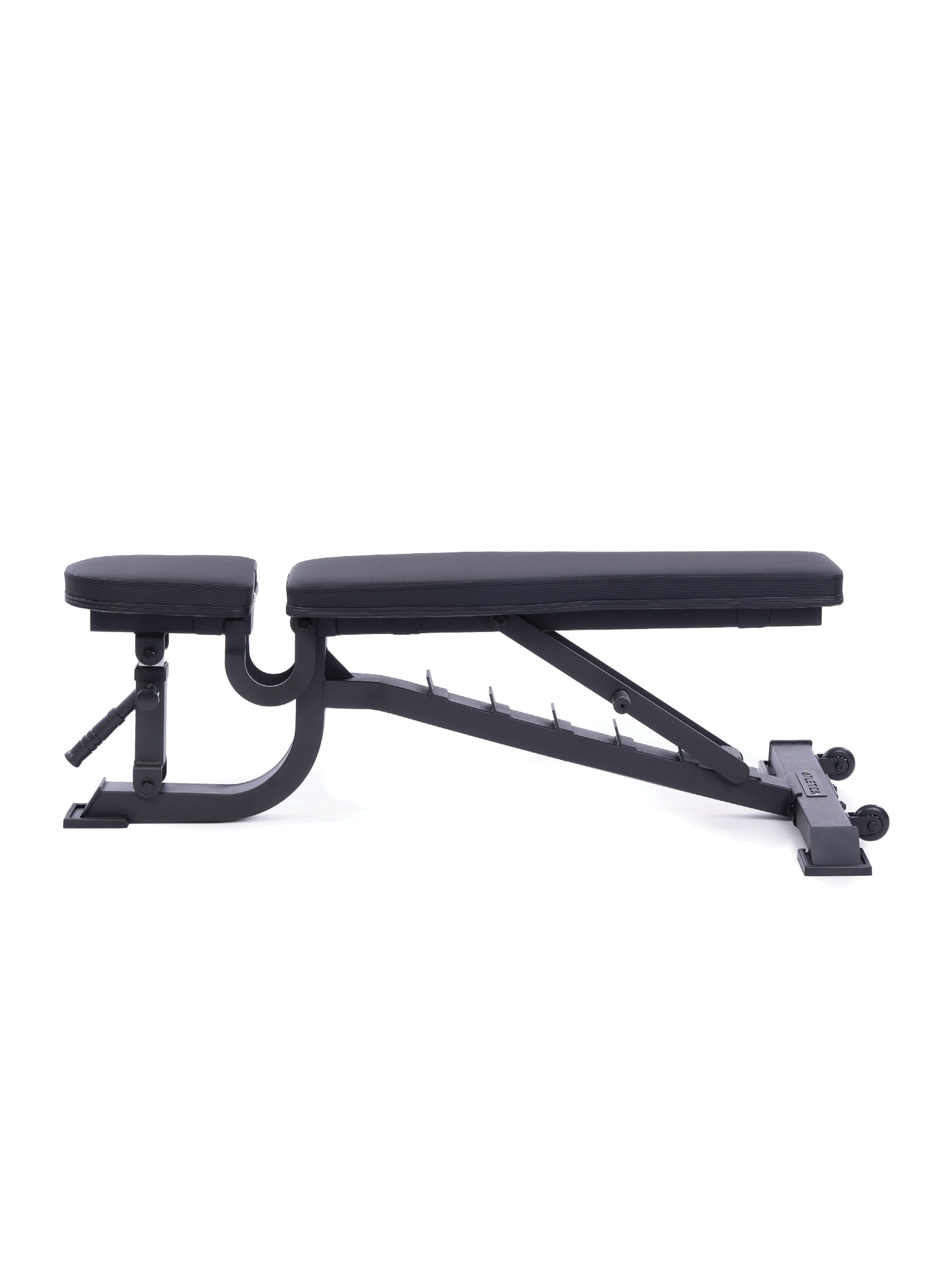 Hantelbank B2 negativ verstellbar: flach liegend, Neigungswinkel von -15° bis 85°, Rückenlehne 7-fach, Sitz 3-fach verstellbar, 400 kg Belastbarkeit, TÜV-geprüft, in schwarz