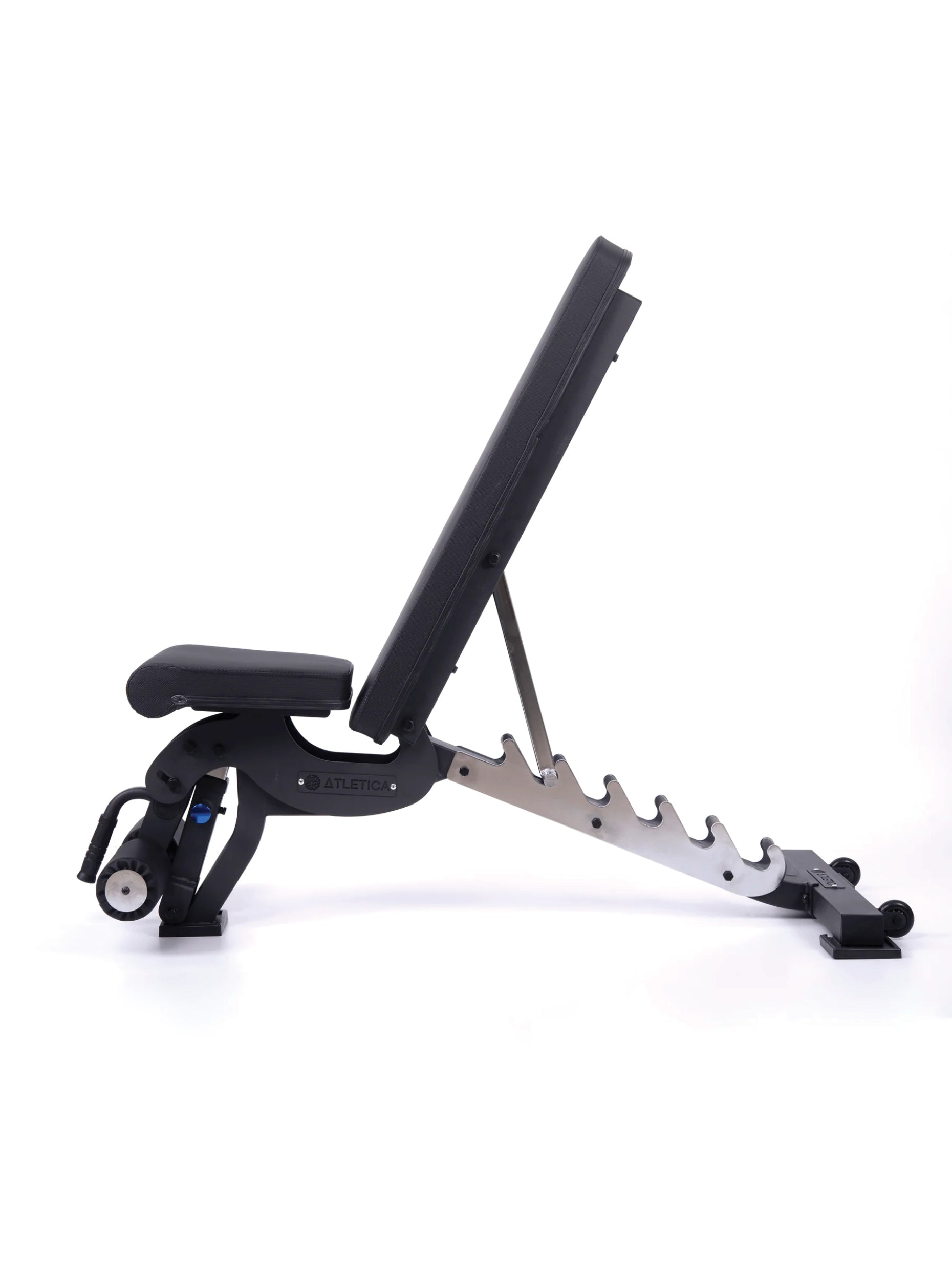 Hantelbank B6, negativ verstellbar, mit 90° Winkel, mit Fussblocker für Situps, in schwarz, für Fitnesstraining mit Kurzhanteln und Langhanteln, #material_mesh