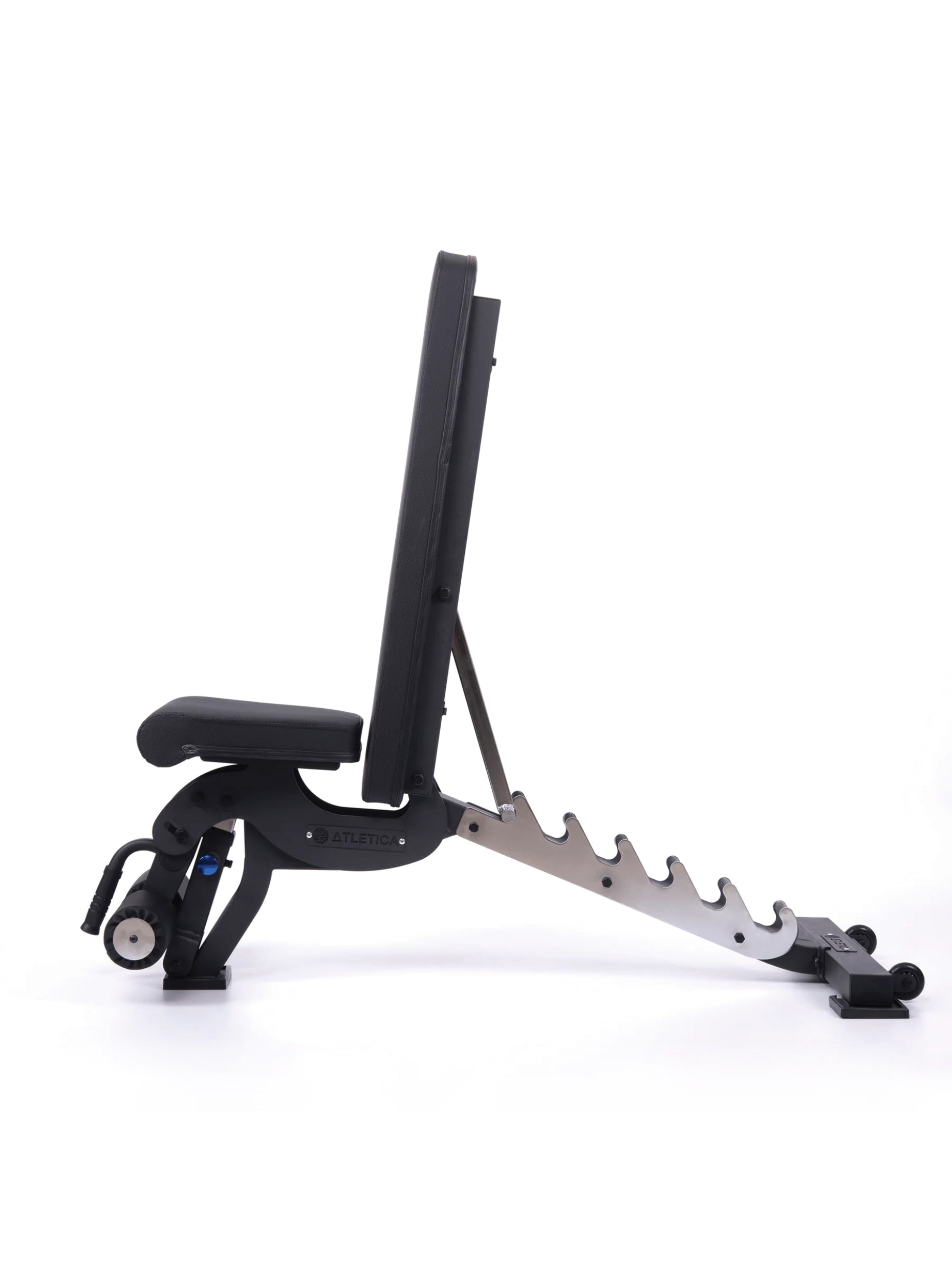Hantelbank B6, negativ verstellbar, mit 90° Winkel, mit Fussblocker für Situps, in schwarz, für Fitnesstraining mit Kurzhanteln und Langhanteln, #material_mesh