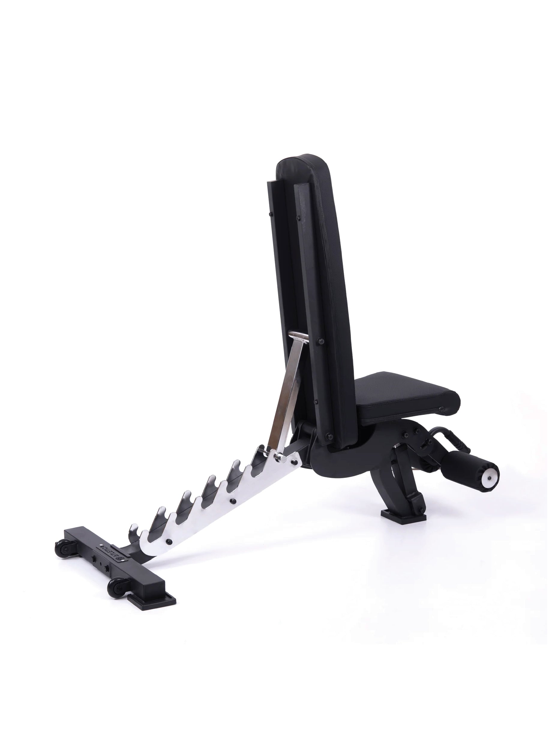 Hantelbank B6, negativ verstellbar, mit 90° Winkel verstellt, mit Fussblocker für Situps, in schwarz für Fitnesstraining mit Kurzhanteln und Langhanteln, #material_mesh