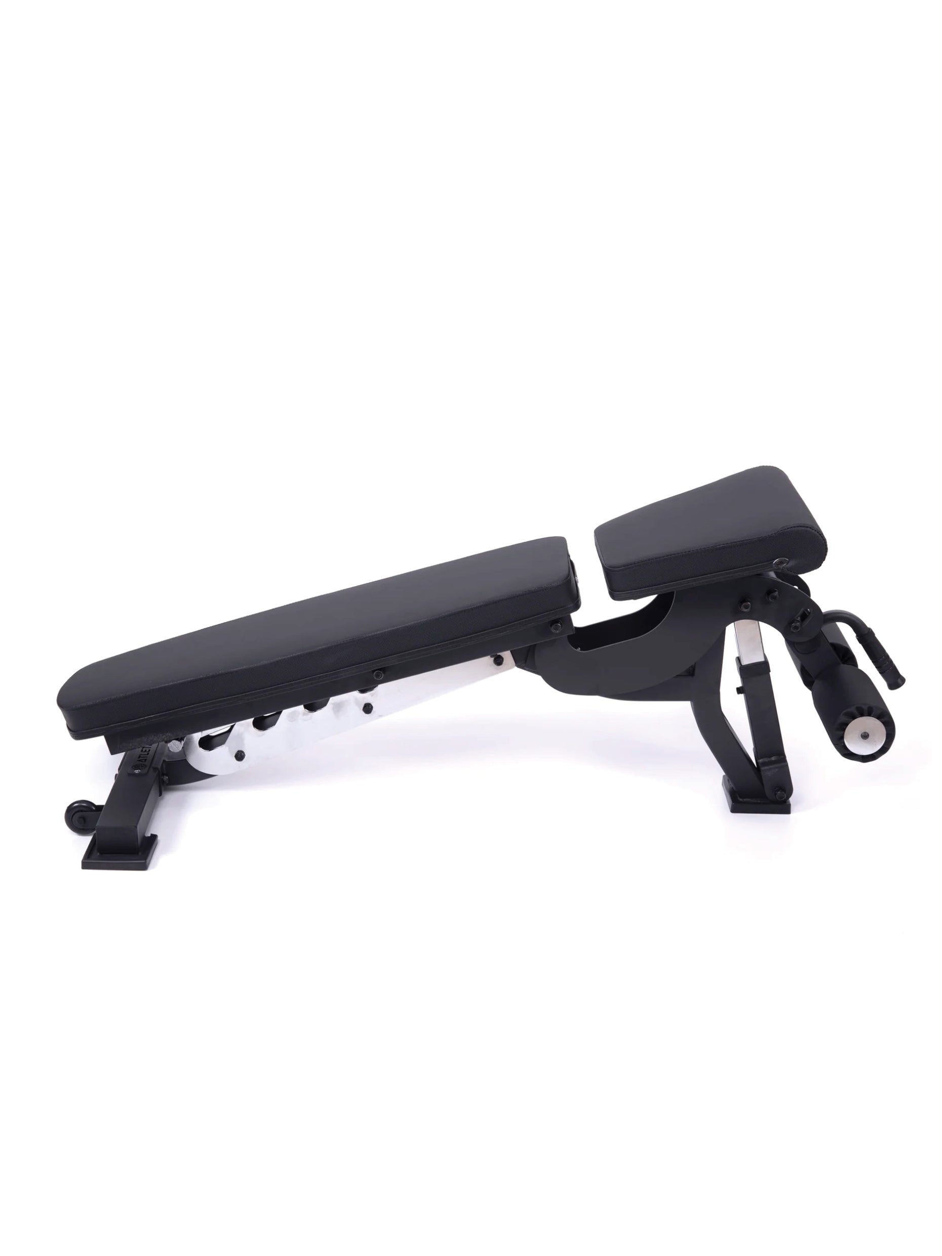 negativ verstellbare Hantelbank B6, mit 90° Winkel, mit Fussblocker für Situps, in schwarz, für Fitnesstraining mit Kurzhanteln und Langhanteln, #material_mesh