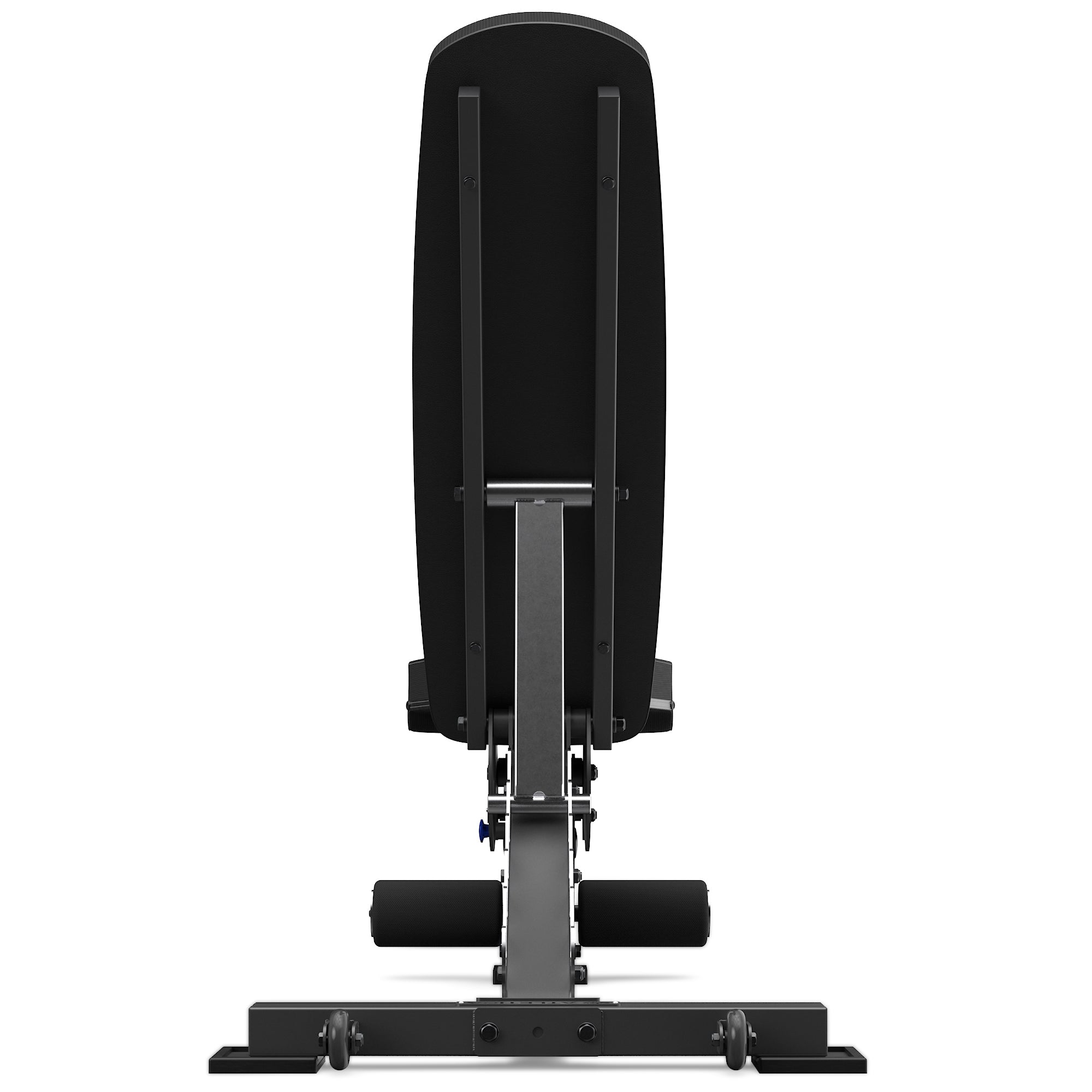 Hantelbank B6, negativ verstellbar, mit 90° Winkel, mit Fussblocker für Situps, in schwarz, für Fitnesstraining mit Kurzhanteln und Langhanteln, #material_leather