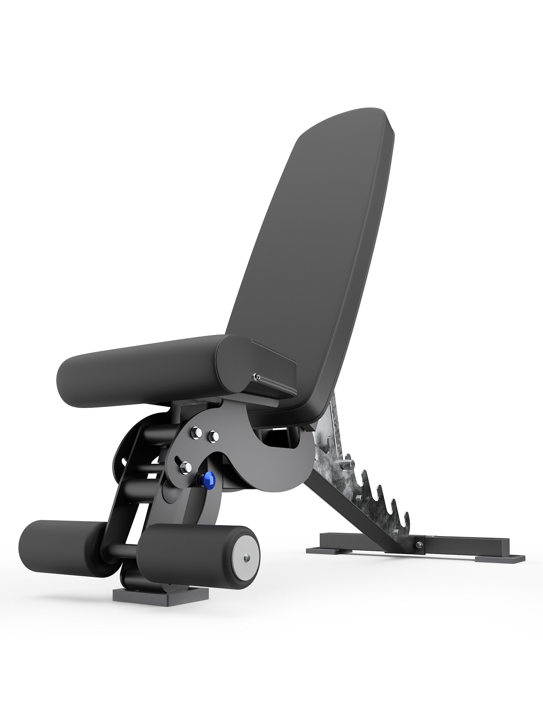 Hantelbank B6, negativ verstellbar, mit 90° Winkel, mit Fussblocker für Situps, in schwarz, für Fitnesstraining mit Kurzhanteln und Langhanteln, #material_leather