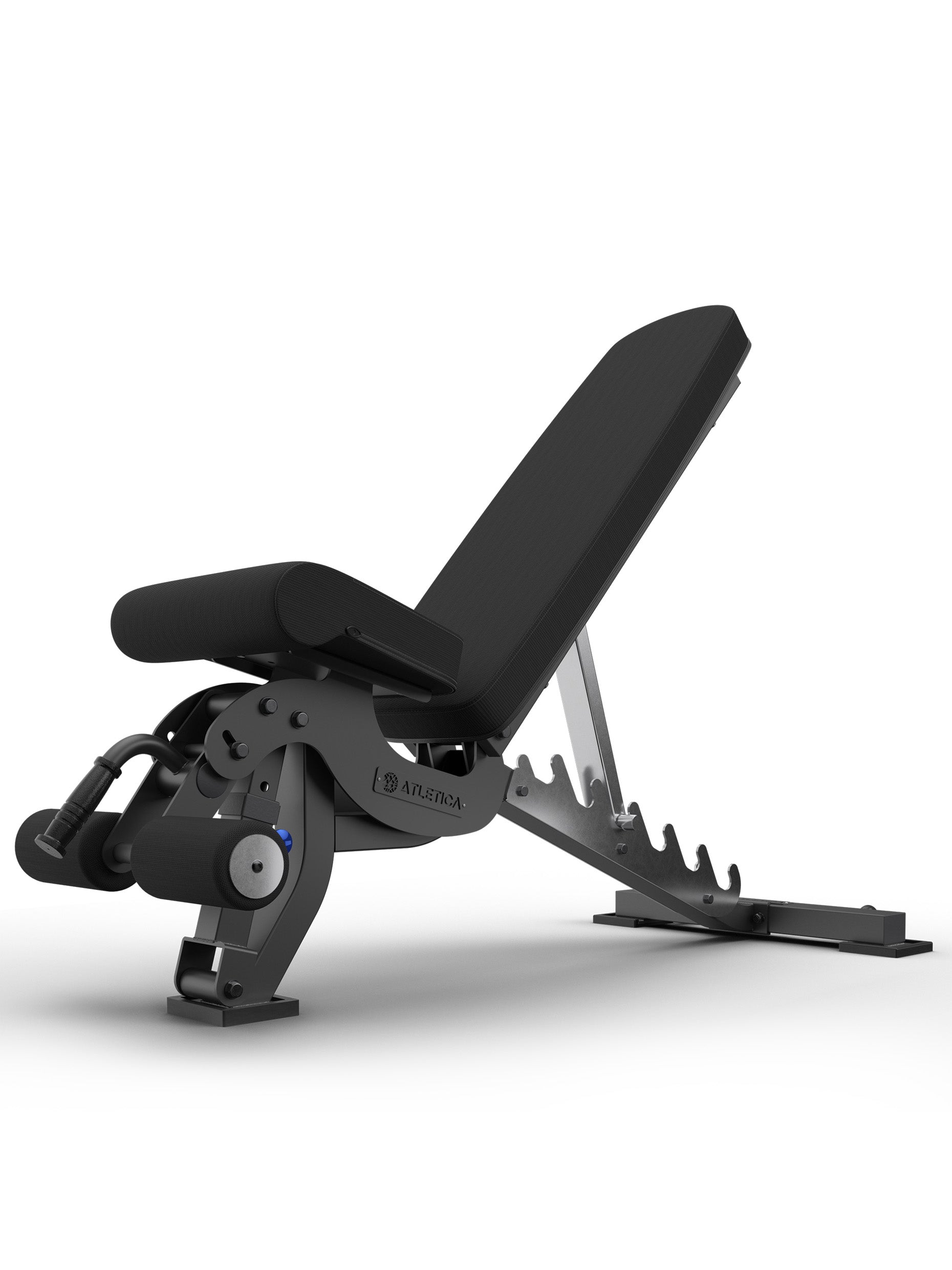 Schrägbank B6, negativ verstellbar, mit Fussblocker für Situps, in schwarz für Fitnesstraining mit Kurzhanteln und Langhanteln, #material_leather