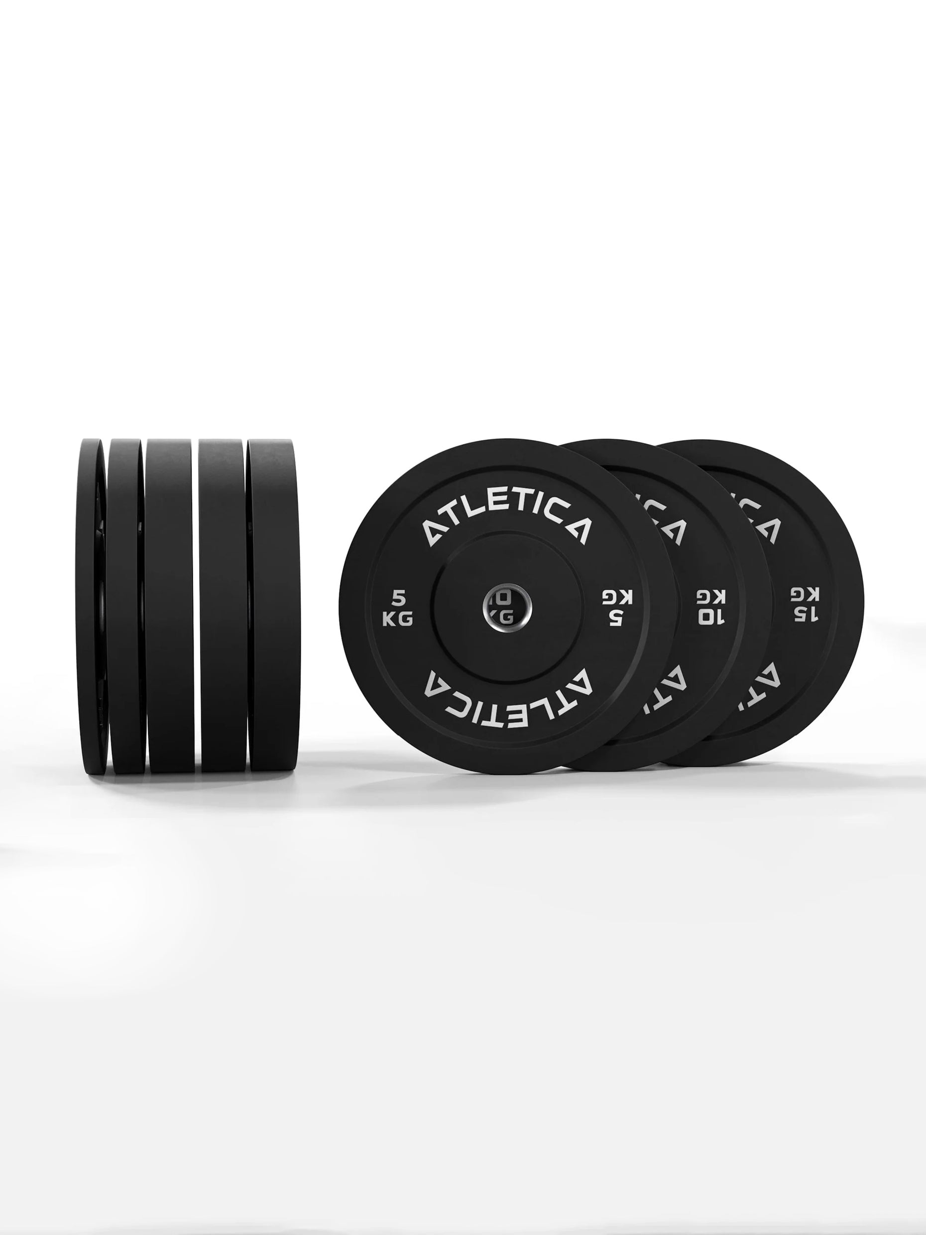 Bumper Plates Hantelscheiben Set: 90 kg Set bestehend aus 2x 5 kg ∣ 2x 10 kg ∣ 4x 15 kg | 50 mm