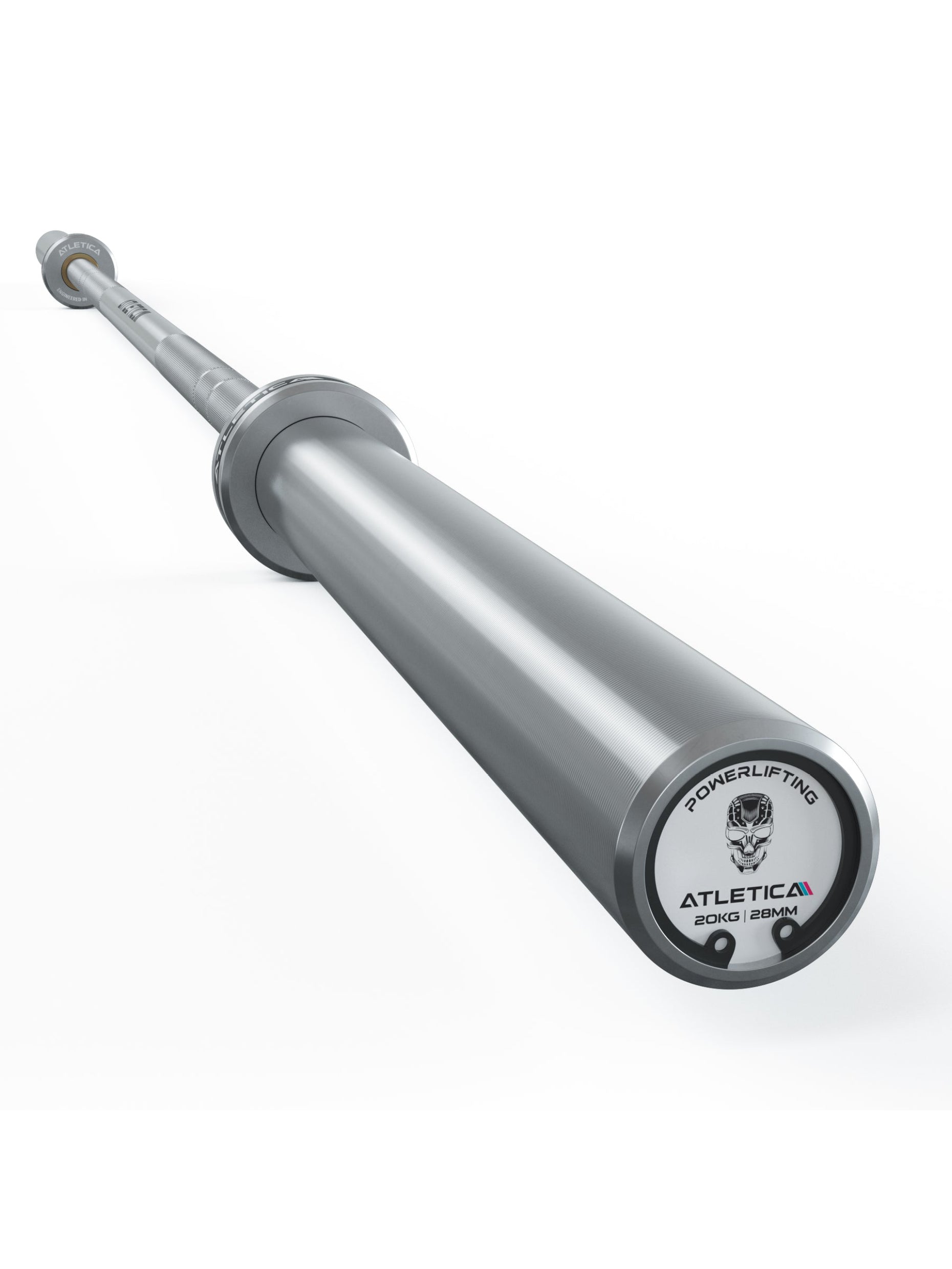 ATLETICA Gamma Set: Powerlifting Hantelstange | 190kg Color Bumper Plates | Pro Collars | Ideal für Kraftdreikampf-Übungen | Ø 50 mm, #gamma-hantelstange-farbe_chrome