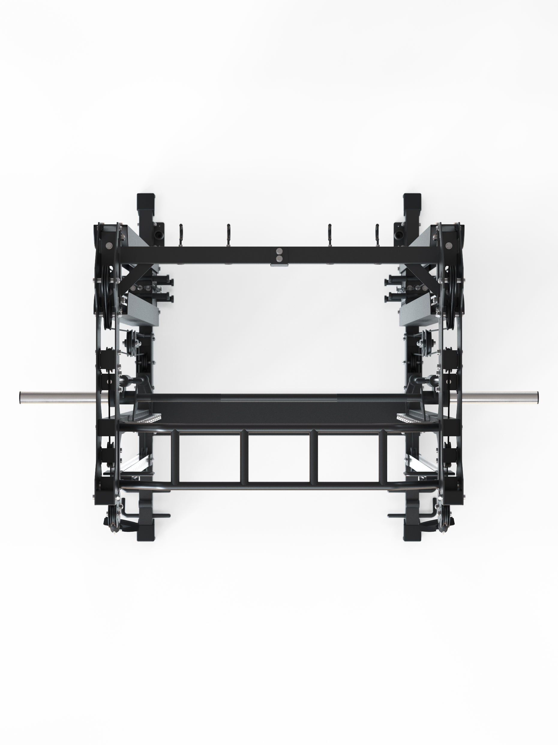 Kraftstation mit Smith Machine und dualem Kabelzug | Volle Bewegungsfreiheit durch offene Konstruktion