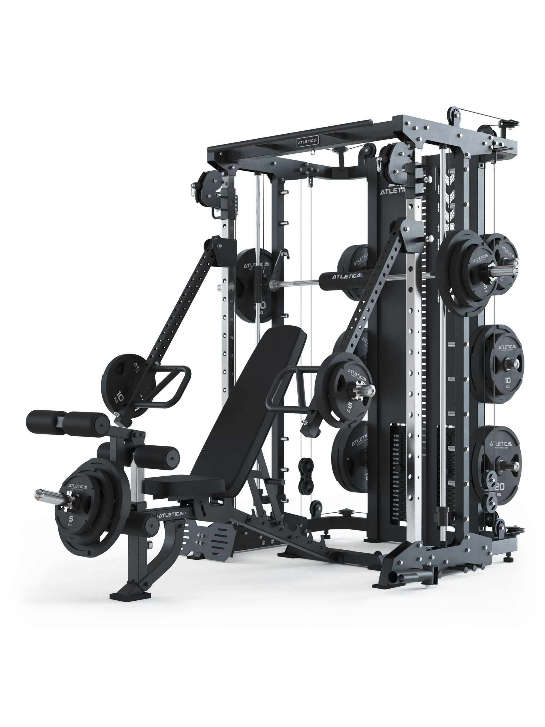 Kraftstationen: Multipresse mit Hantelbank Set KSK Combat: #variants_ksk-+-jammer-arms-+-b2-legmaster-bench