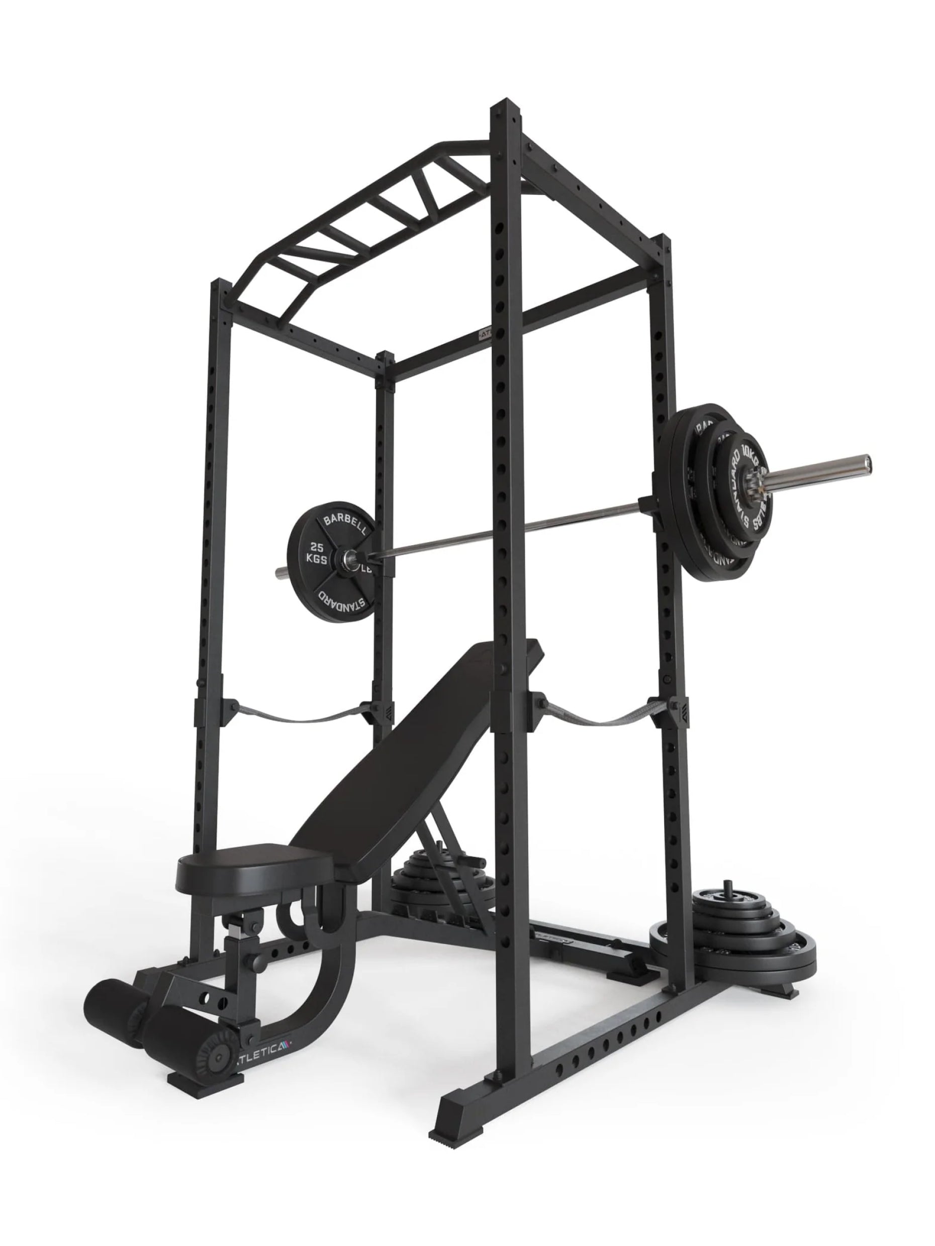 Power Cage R5 Base Käfig: Basiskäfig für Grundübungen, Multi-Grip Pull-Up Bar, Pin-and-Pipe-Safeties, J-Hooks und Gewichts-Pins, ideal für Fitnesstraining mit Hantelbank und Gewichten, #size_195-cm