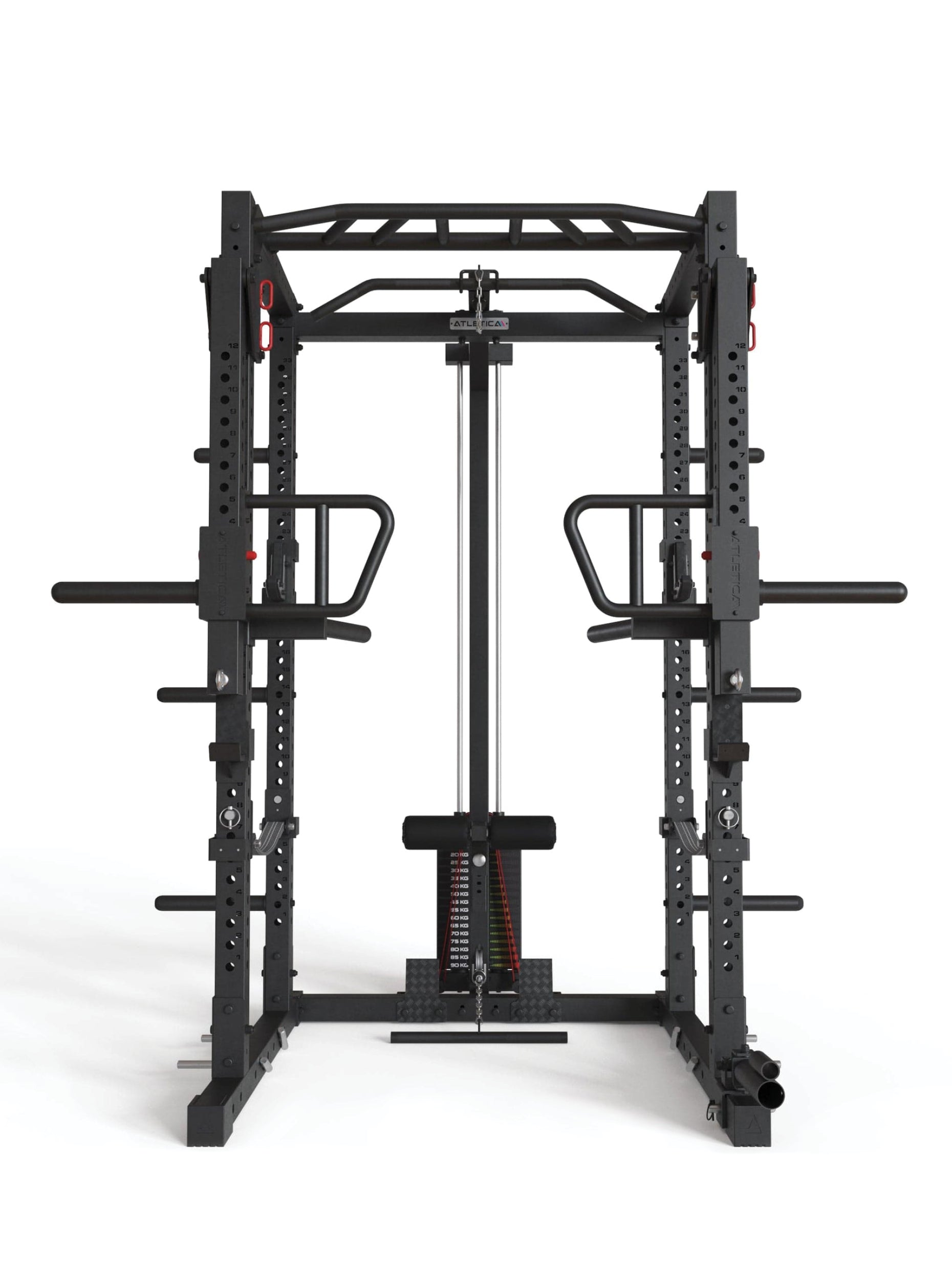 Full Rack R7-Helix: Latzug & Jammer Arms | Safety Straps, J-Hooks, Dip & Pull-Up Bar, Landmine | in zwei Höhen verfügbar,