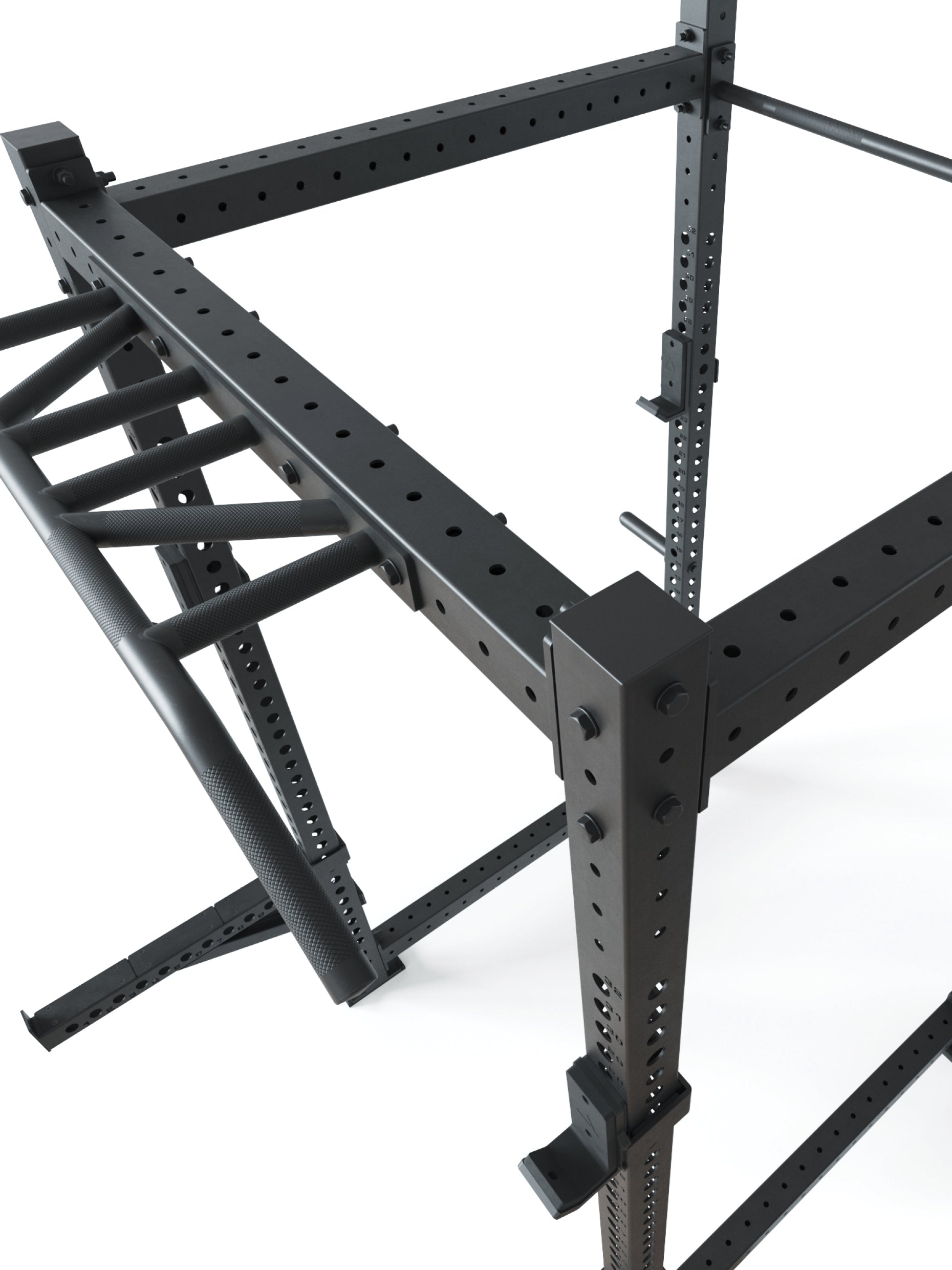 Power Rack: R8-Drift Squat Rack mit 4 J-Hooks, Spotter Arms, Pull-Up Bar, Weight Pins & Bar Holder | 123x261 cm Fläche | 236 kg