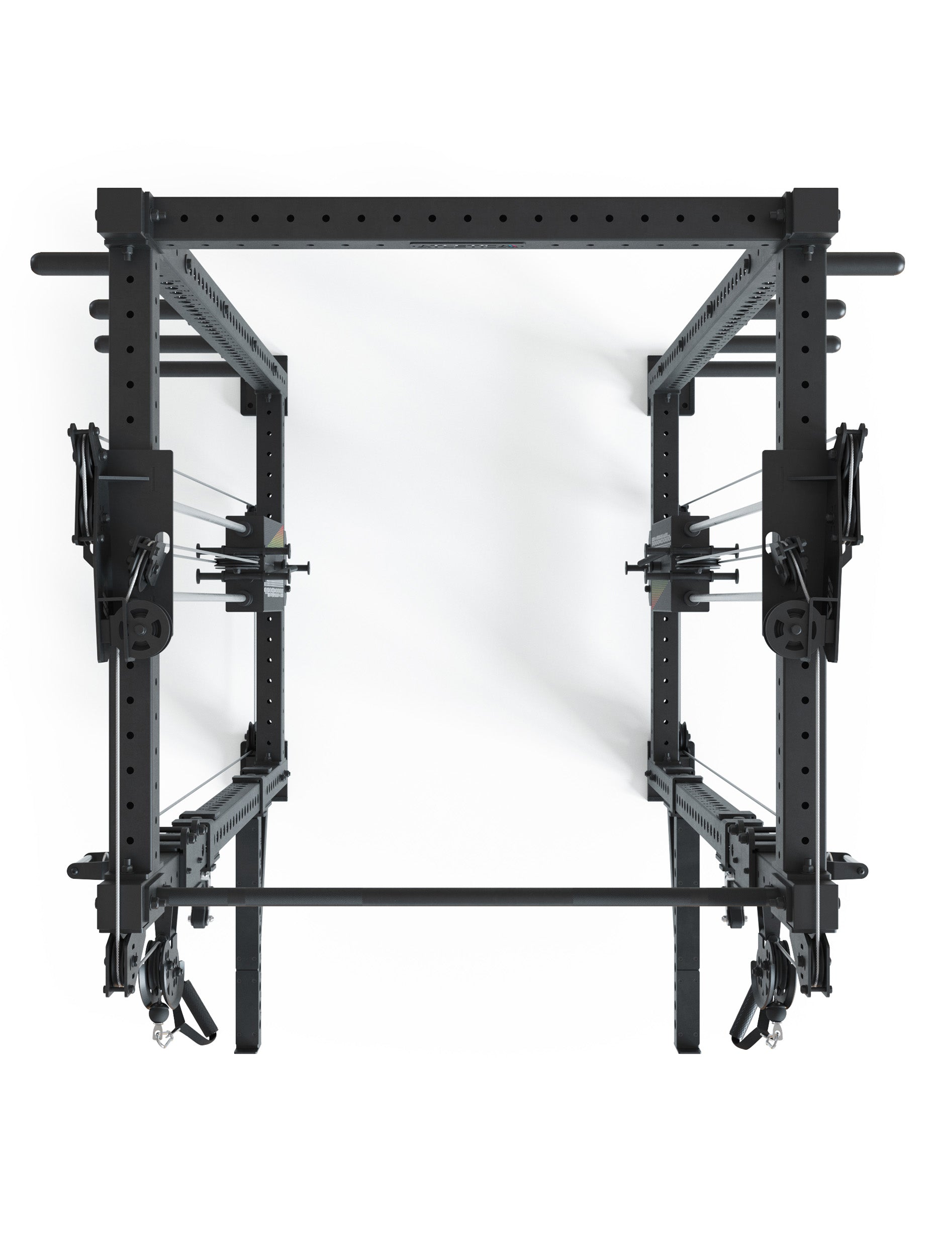 Full Power Rack R8-Bradley Kabelzug Station: Power Rack mit Seilzug und 2x90kg seitlichen Gewichtsblocks | Modular ausbaubar mit Multipresse und Jammer Arms #size_lang