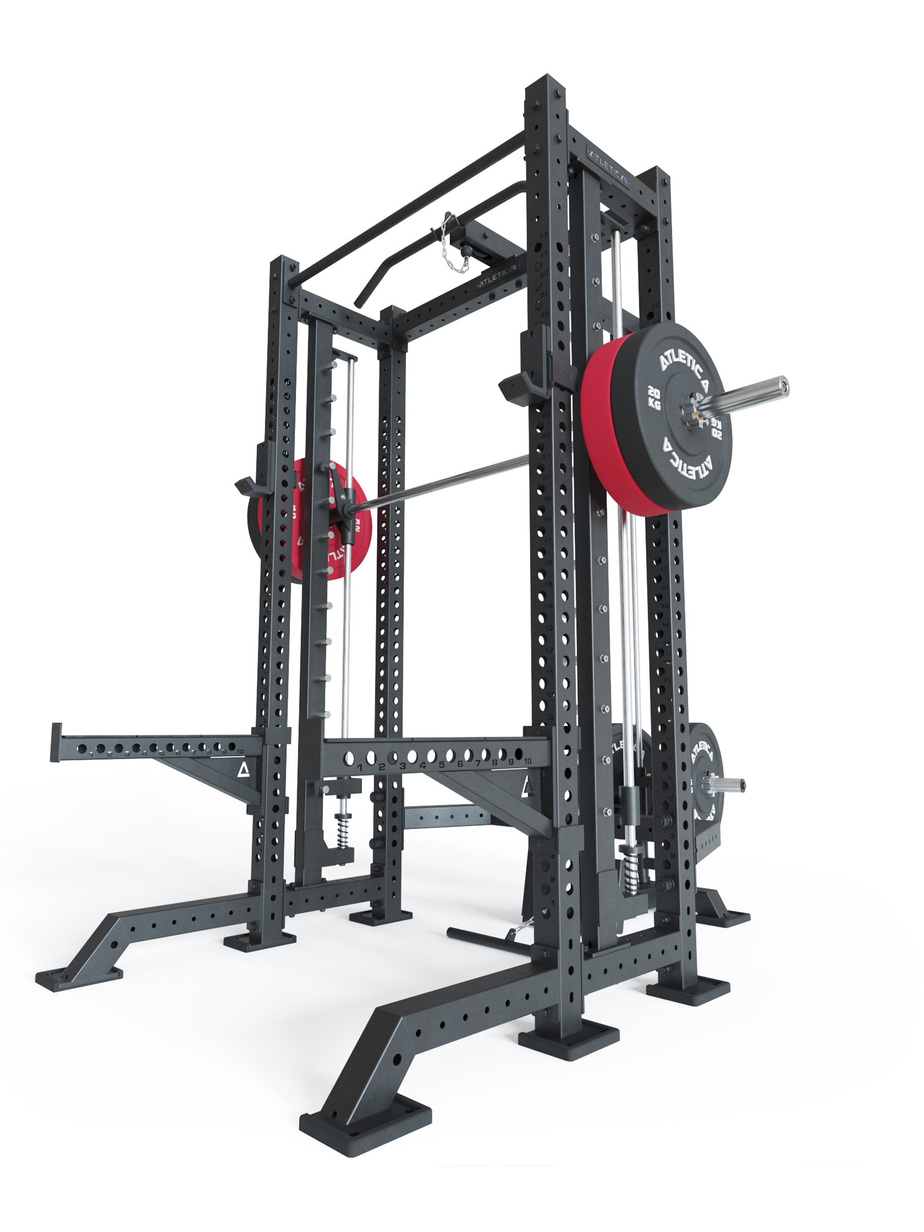 Power Rack R8 SPECTRE Short mit Gewichten#variante_inklusive-latzug-plate-loaded-hantelscheiben
