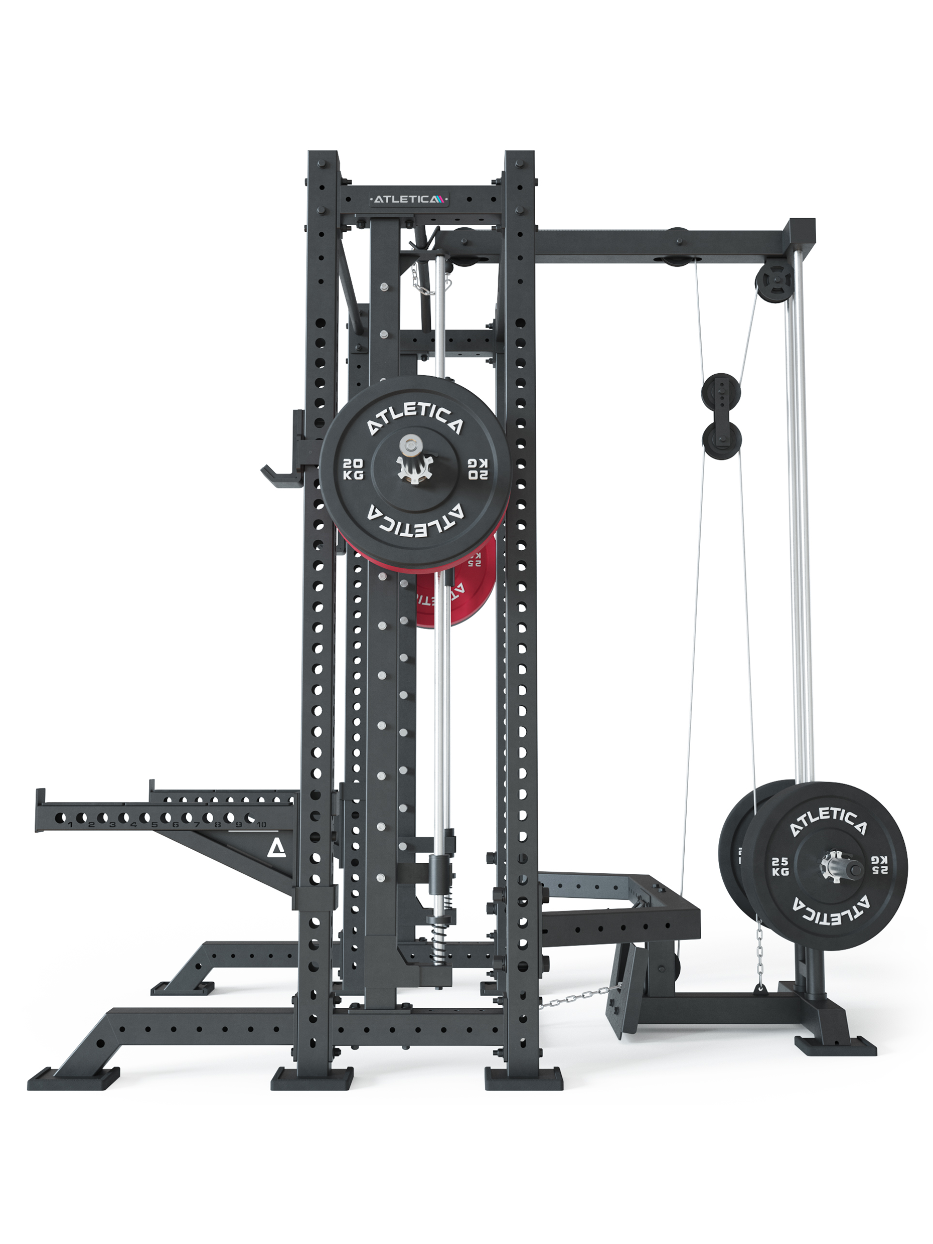 Power Rack R8 SPECTRE Short #variante_inklusive-latzug-plate-loaded-hantelscheiben