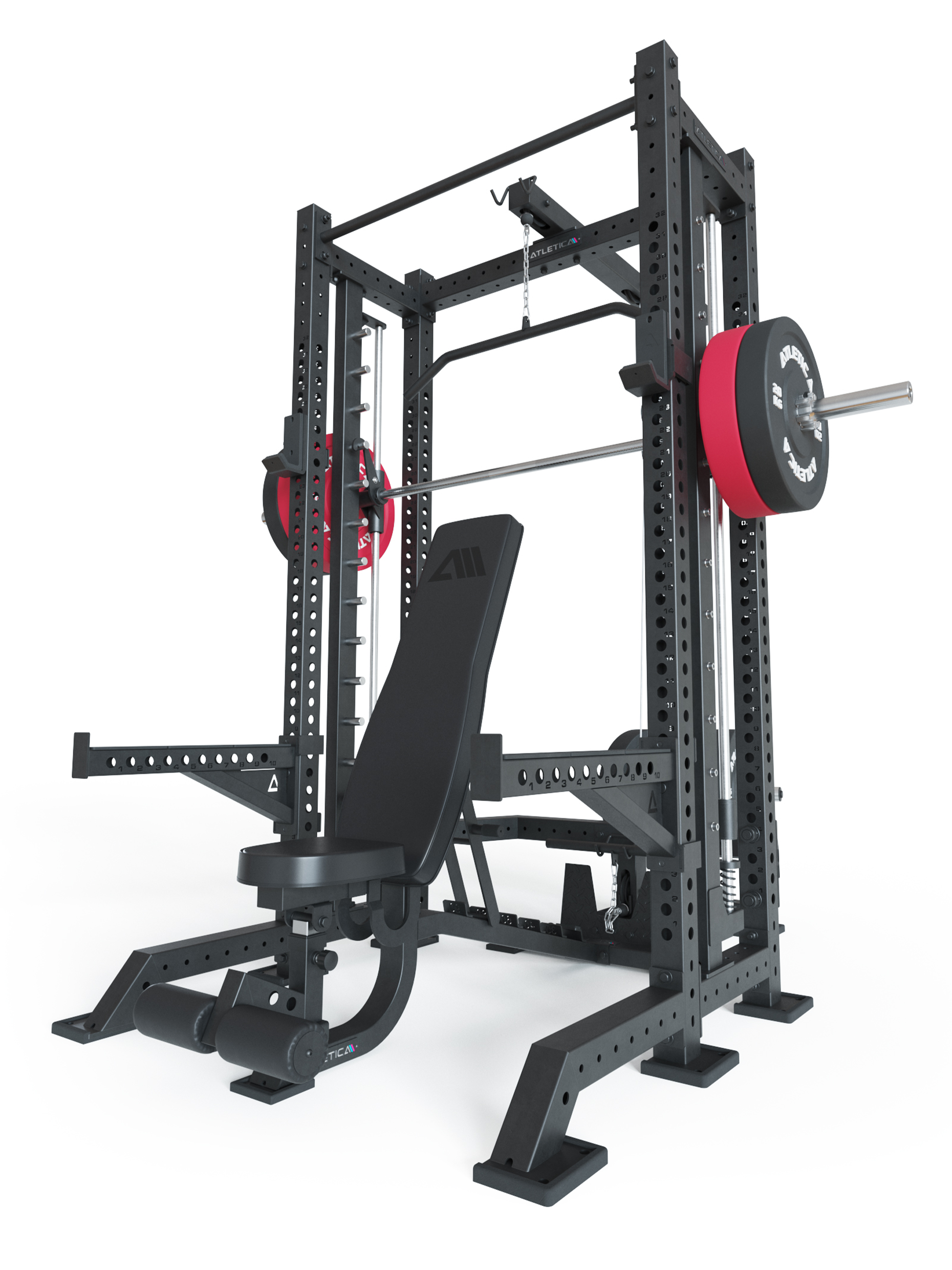 Power Rack R8 SPECTRE Short #variante_inklusive-latzug-plate-loaded-hantelscheiben