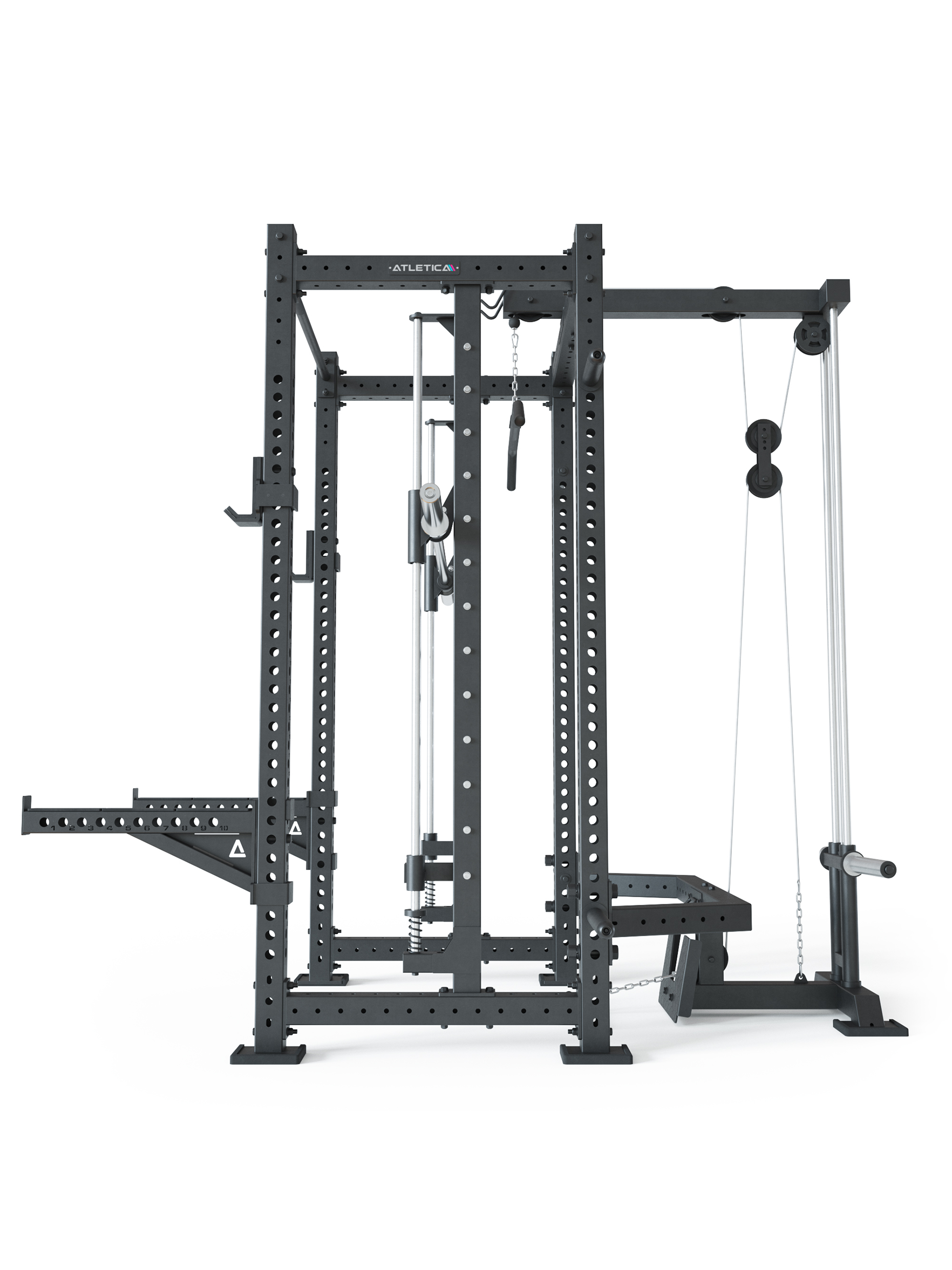 Power Rack R8 SPECTRE Medium #variante_inklusive-latzug-plate-loaded-hantelscheiben