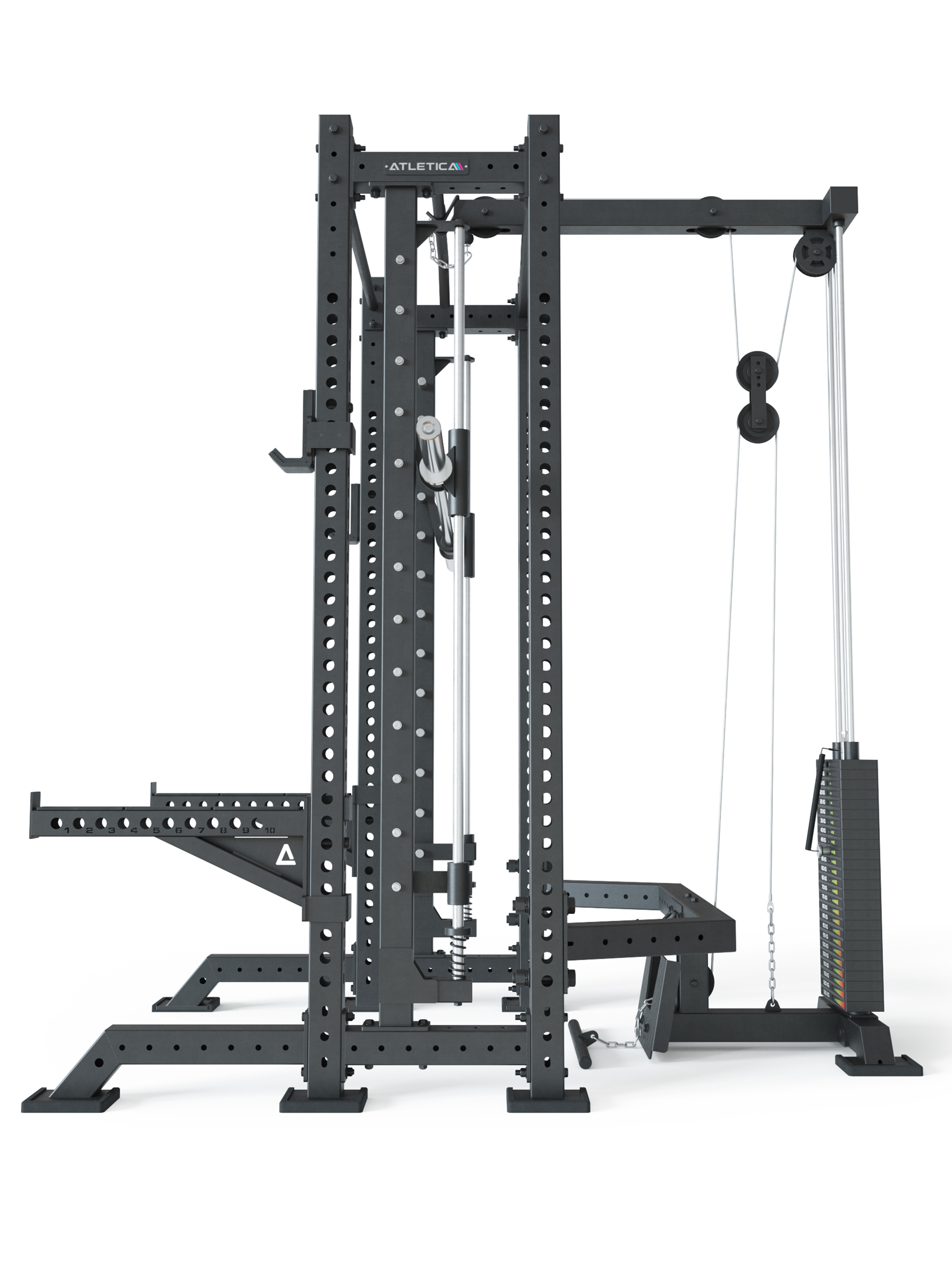 Power Rack R8 SPECTRE Short #variante_inklusive-latzug-weight-stack-steckgewichte