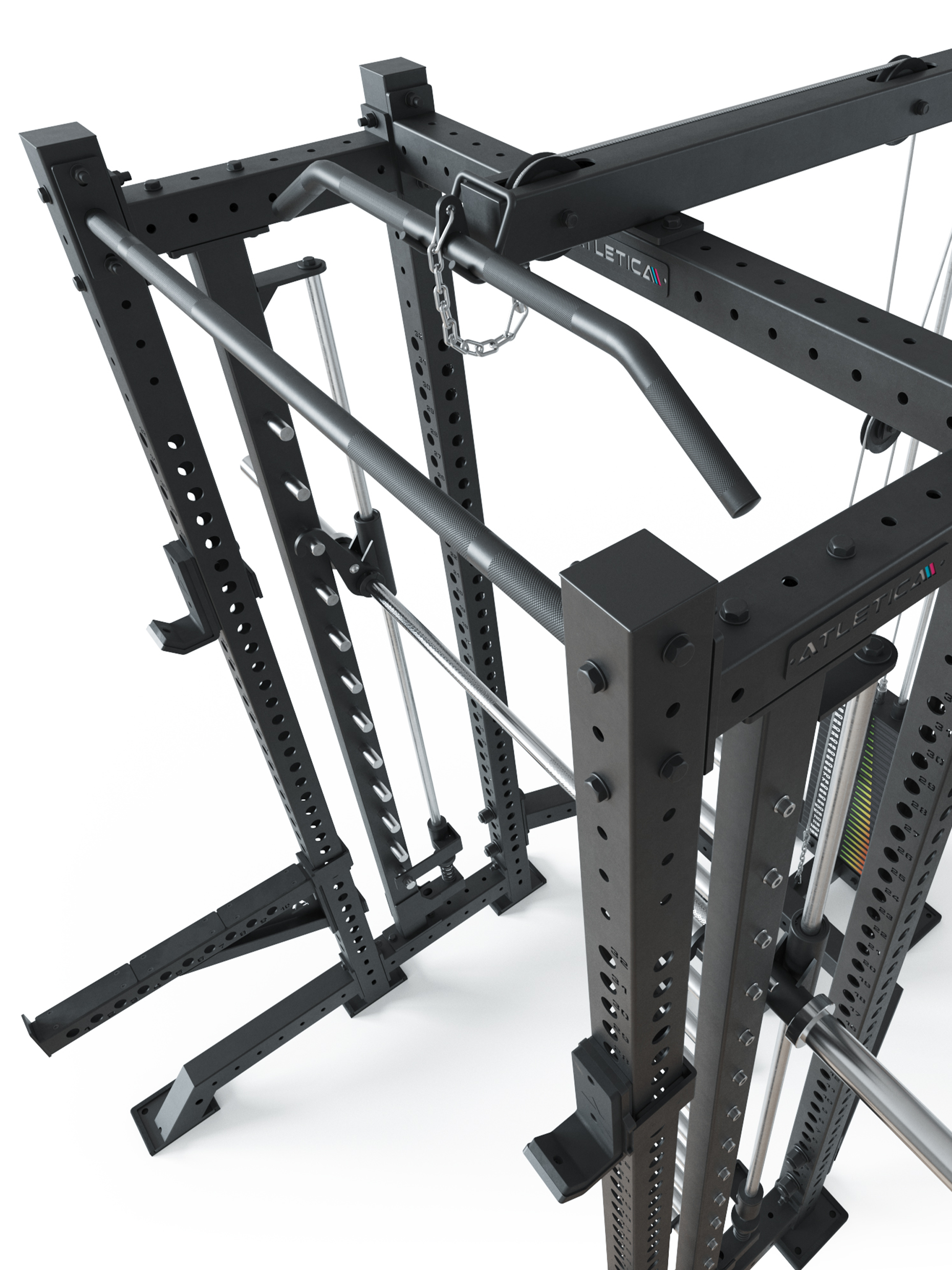 Power Rack R8 SPECTRE Short mit Latzug #variante_inklusive-latzug-weight-stack-steckgewichte