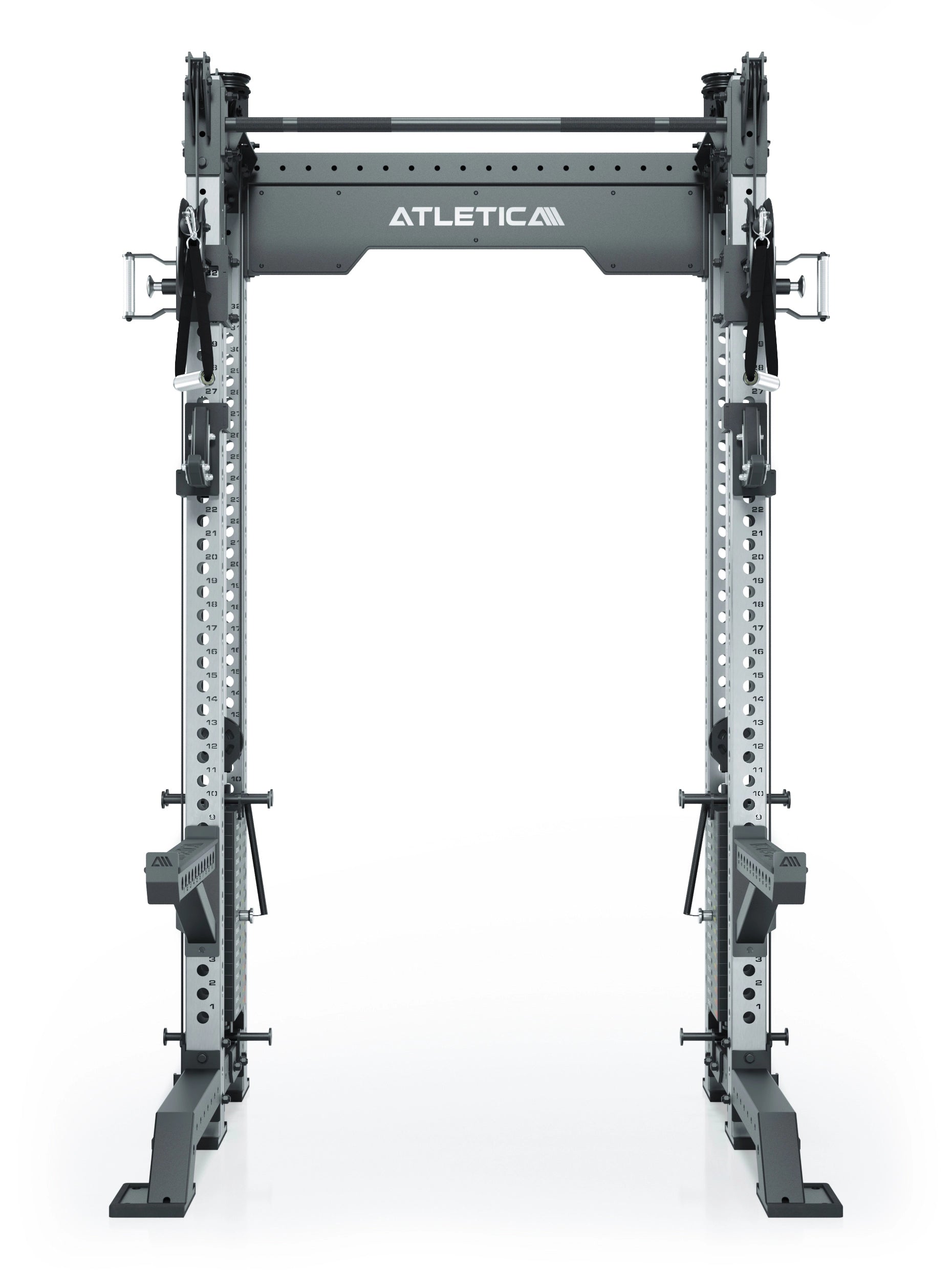 Power Rack R8-Bradley Kabelzug Station: Power Rack mit Seilzug und 2x90kg seitlichen Gewichtsblocks | Modular ausbaubar mit Multipresse und Jammer Arms | #variante_edelstahl