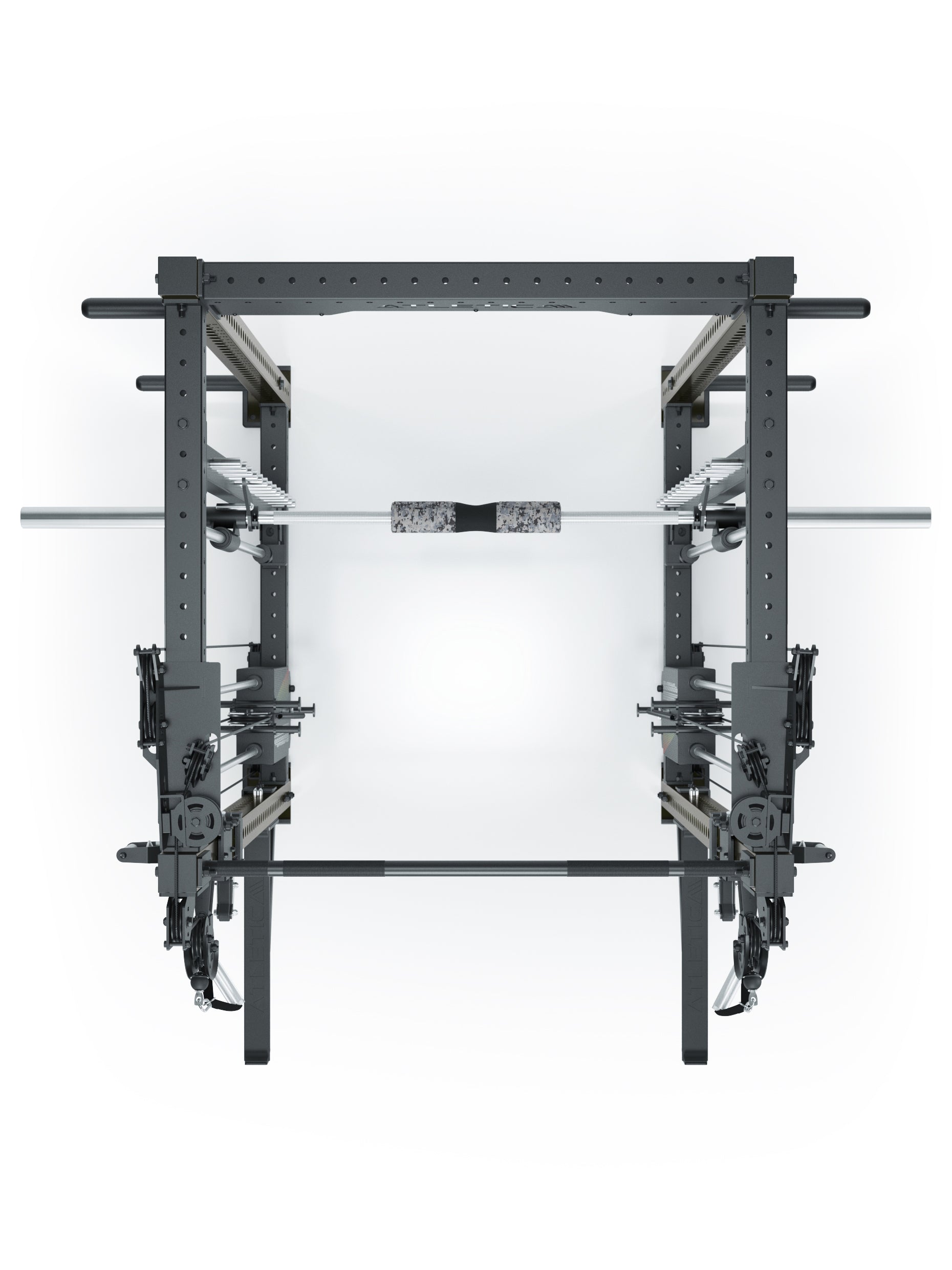 Power Racks: R8 R8 Bradley | Power Rack mit 2x90kg seitlichen Gewichtsblocks, Smith Machine und dualem Kabelzug,
