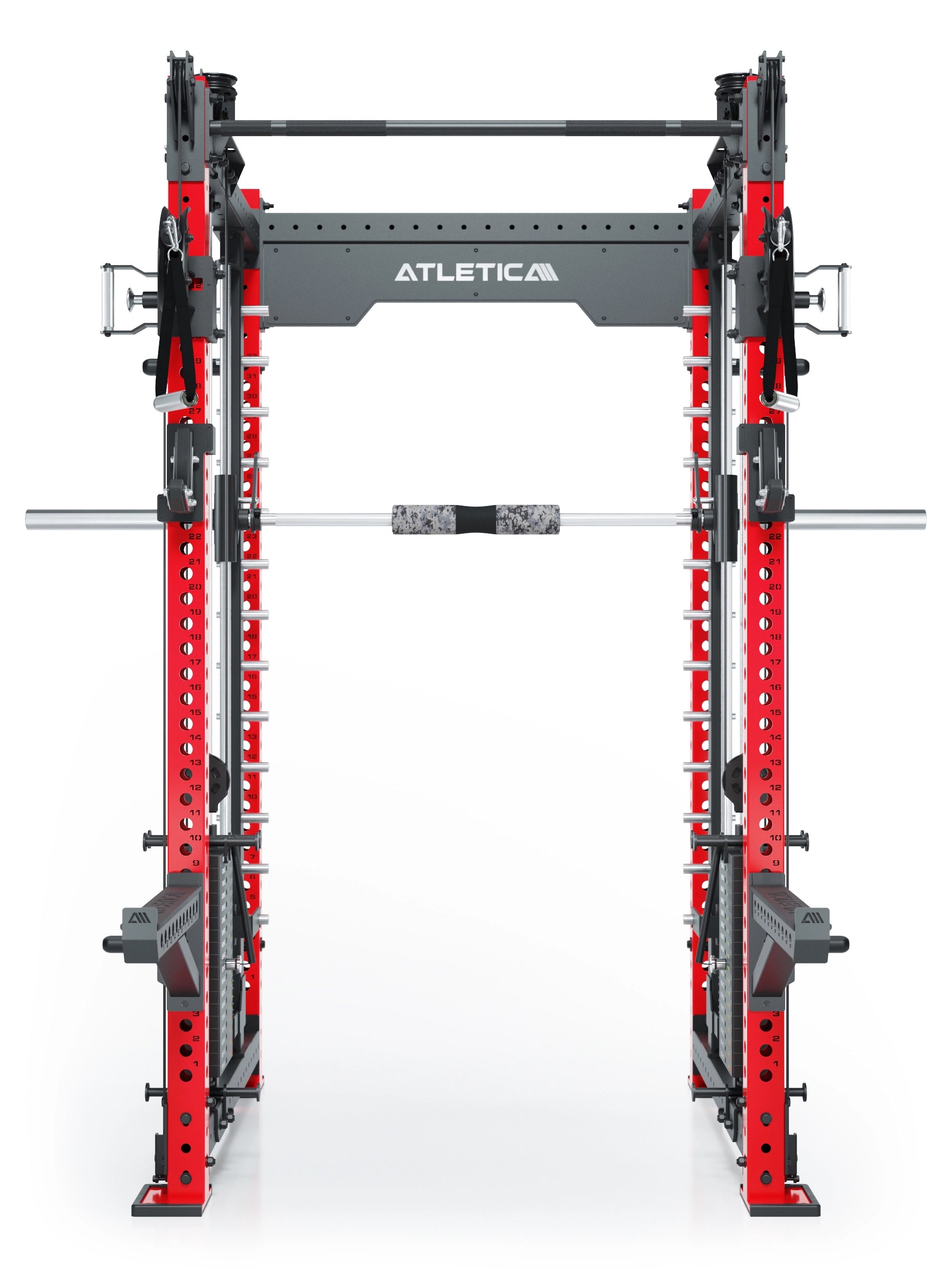 Power Racks: R8 R8 Bradley | Power Rack mit 2x90kg seitlichen Gewichtsblocks, Smith Machine und dualem Kabelzug,