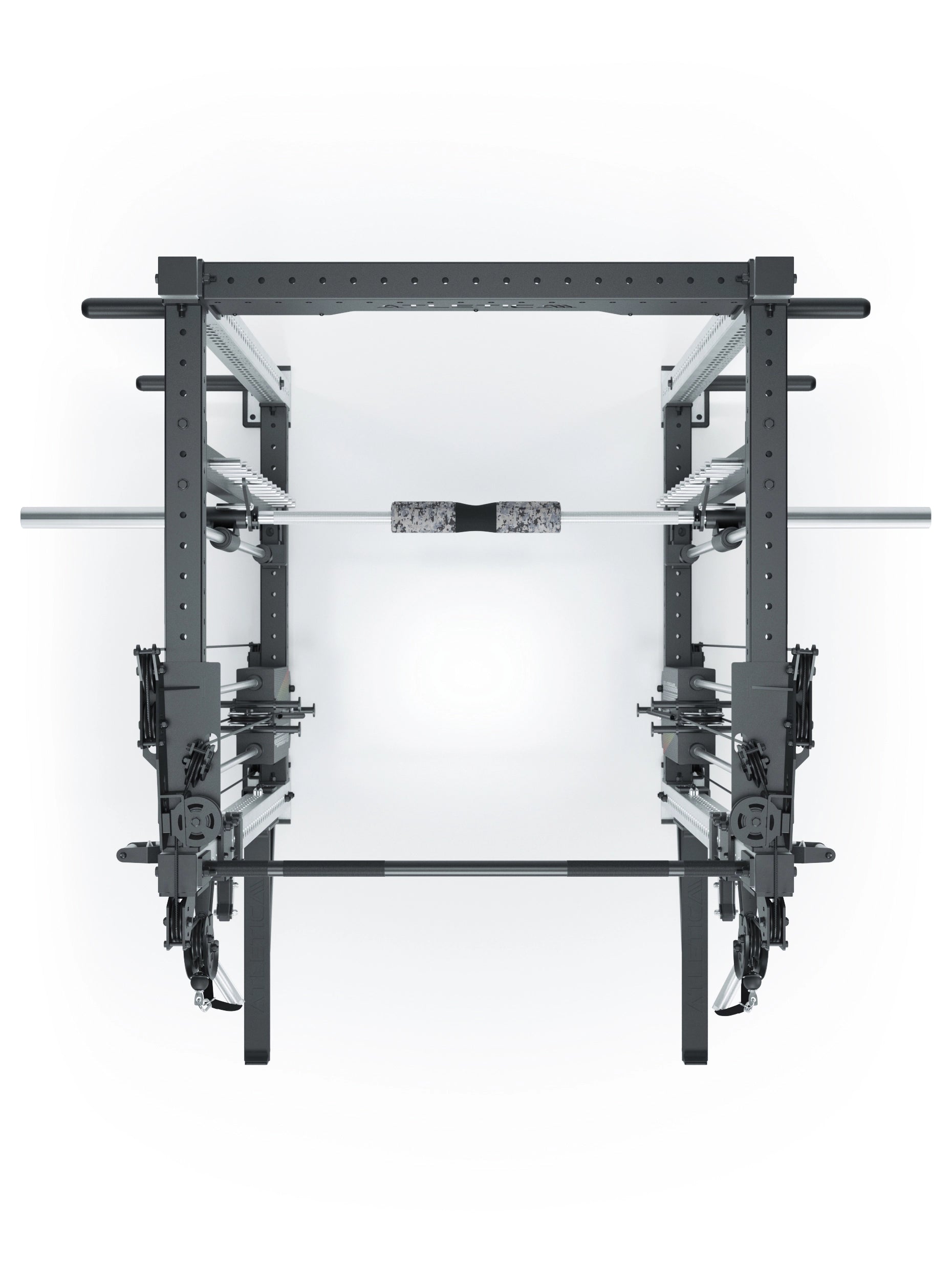 Power Racks: R8 R8 Bradley | Power Rack mit 2x90kg seitlichen Gewichtsblocks, Smith Machine und dualem Kabelzug,