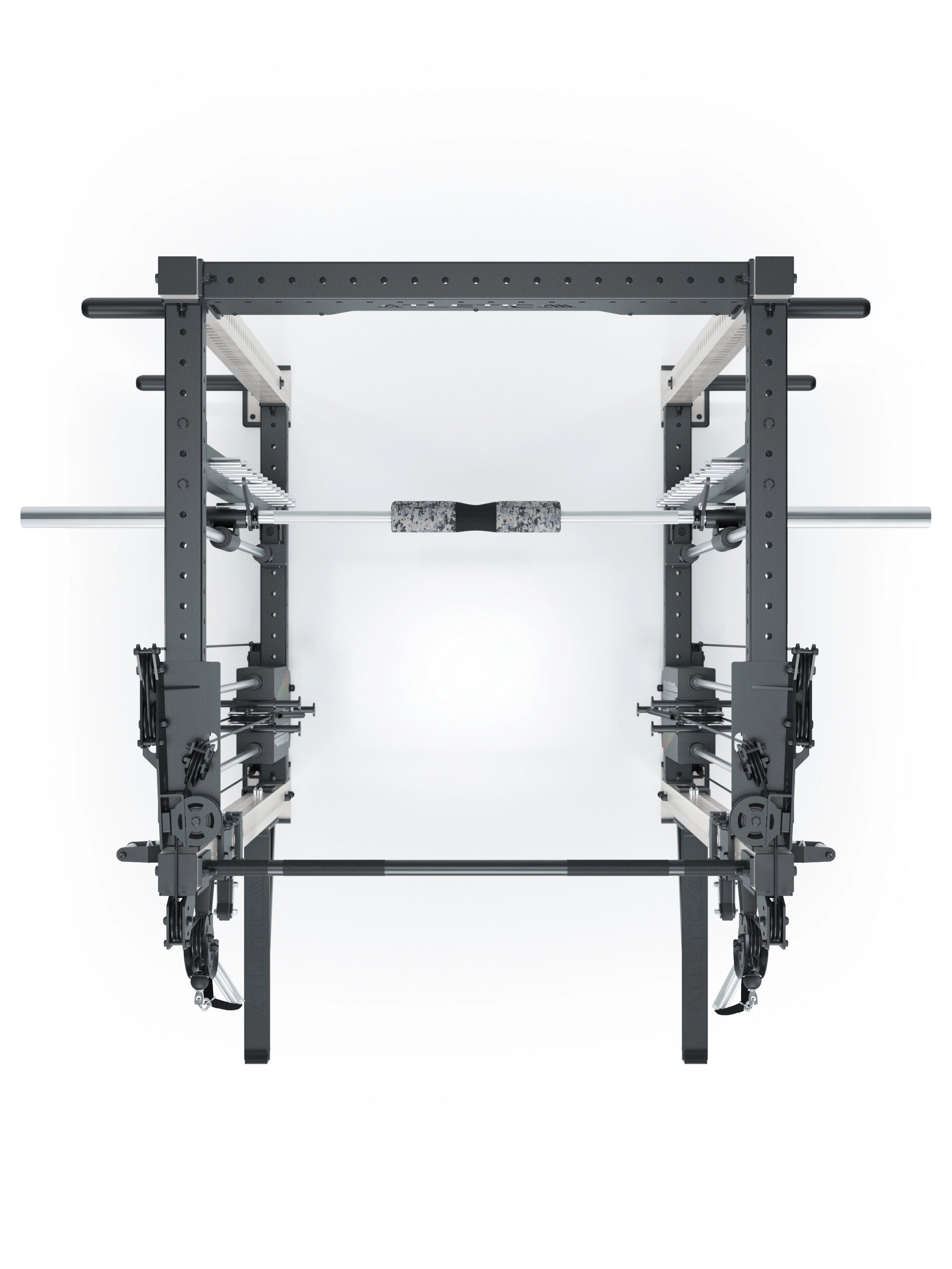Power Racks: R8 R8 Bradley | Power Rack mit 2x90kg seitlichen Gewichtsblocks, Smith Machine und dualem Kabelzug,