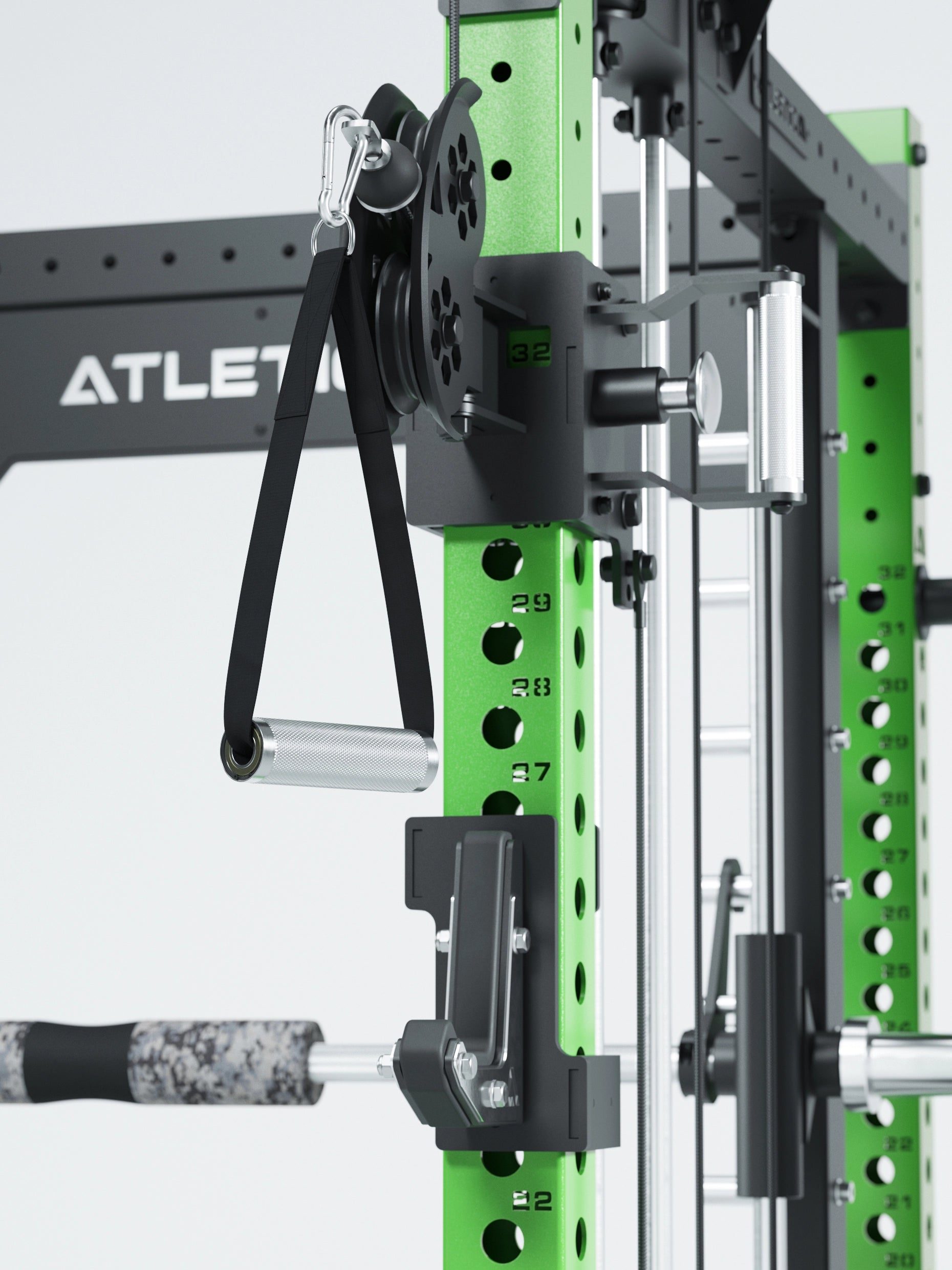 Power Racks: R8 R8 Bradley | Power Rack mit 2x90kg seitlichen Gewichtsblocks, Smith Machine und dualem Kabelzug,