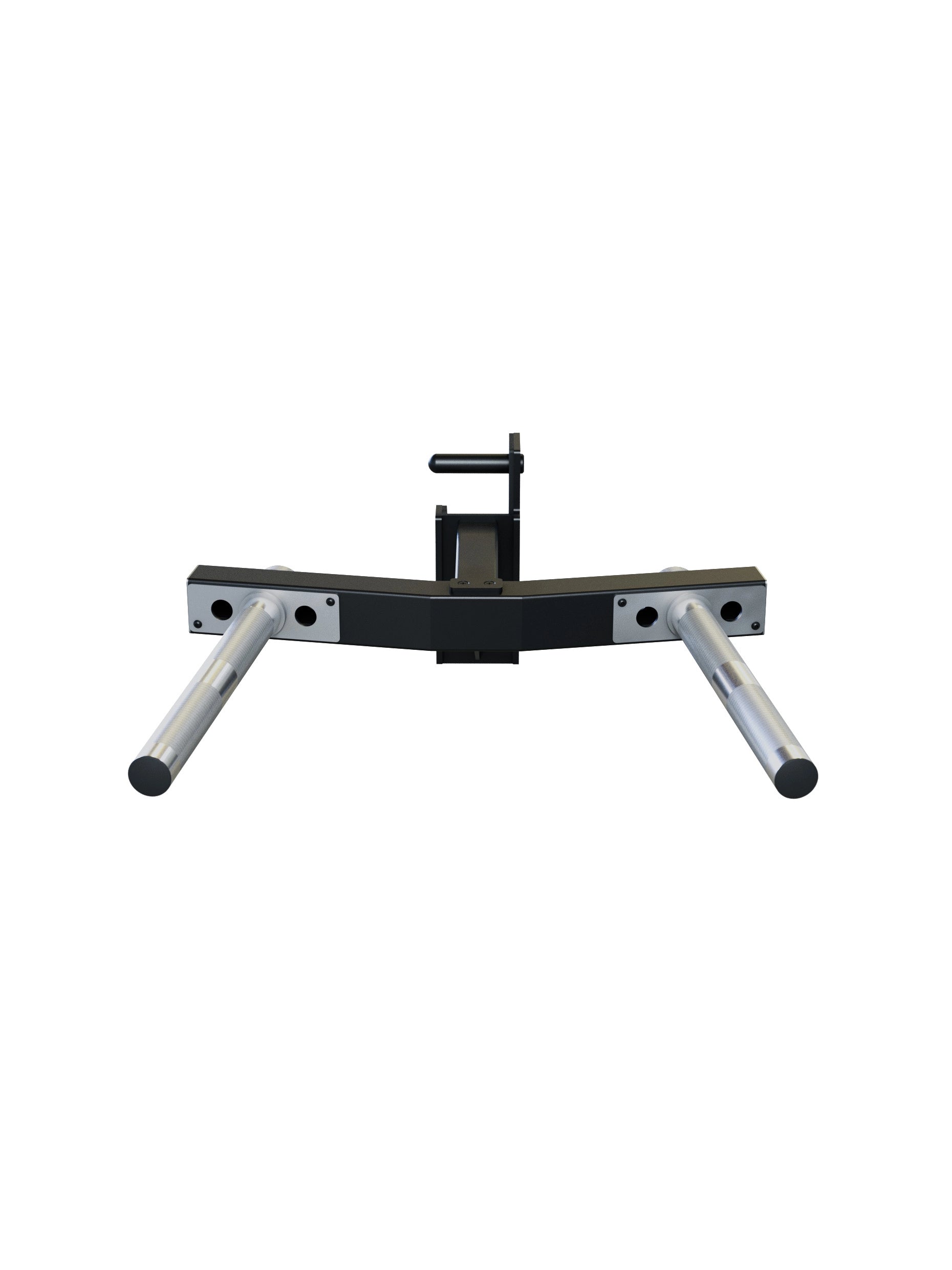Dip-Barren für R8 Power Racks | 3 verschiedene Griffbreiten von 29-70cm | 30° Griffwinkel | angenehme Rändelung | Klappmechanismus für sicheren Halt | 3mm Stahl | 350kg Traglast