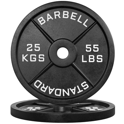 Gusseisen Hantelscheiben, Iron Plates Gewichte, 25kg Paar, in schwarz, für ein Fitnesstraining mit Langhantel