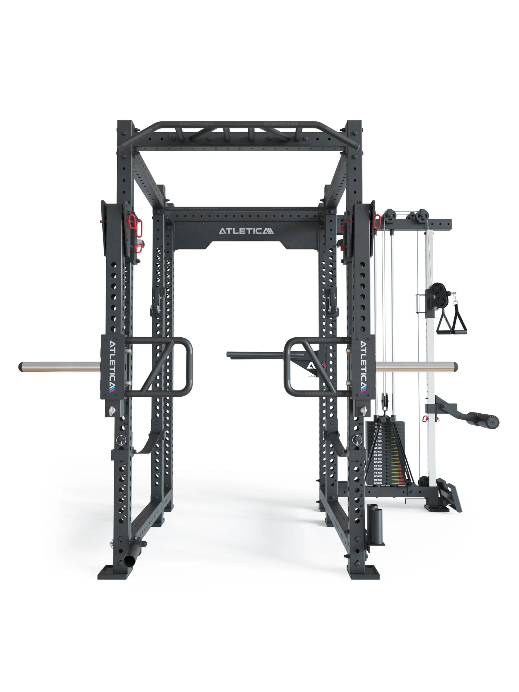 ATLETICA R8-Sentinel PRO Power Rack | Kabelzug & Jammer Arms