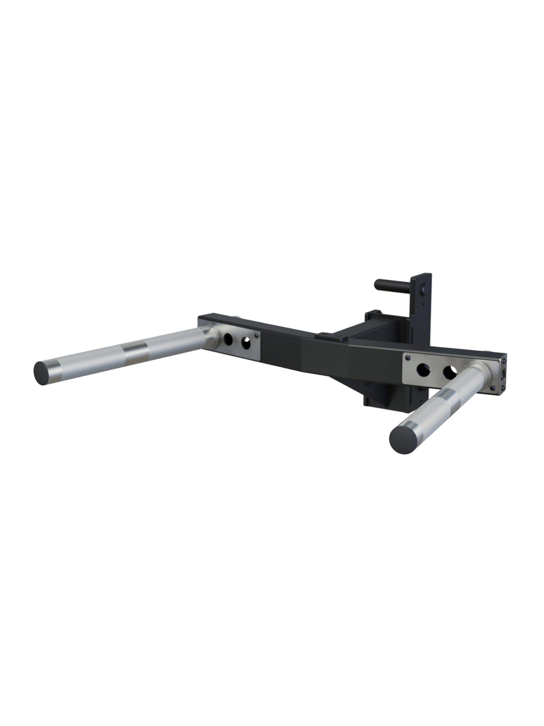 Dip-Barren für R8 Power Racks | 3 verschiedene Griffbreiten von 29-70cm | 30° Griffwinkel | angenehme Rändelung | Klappmechanismus für sicheren Halt | 3mm Stahl | 350kg Traglast