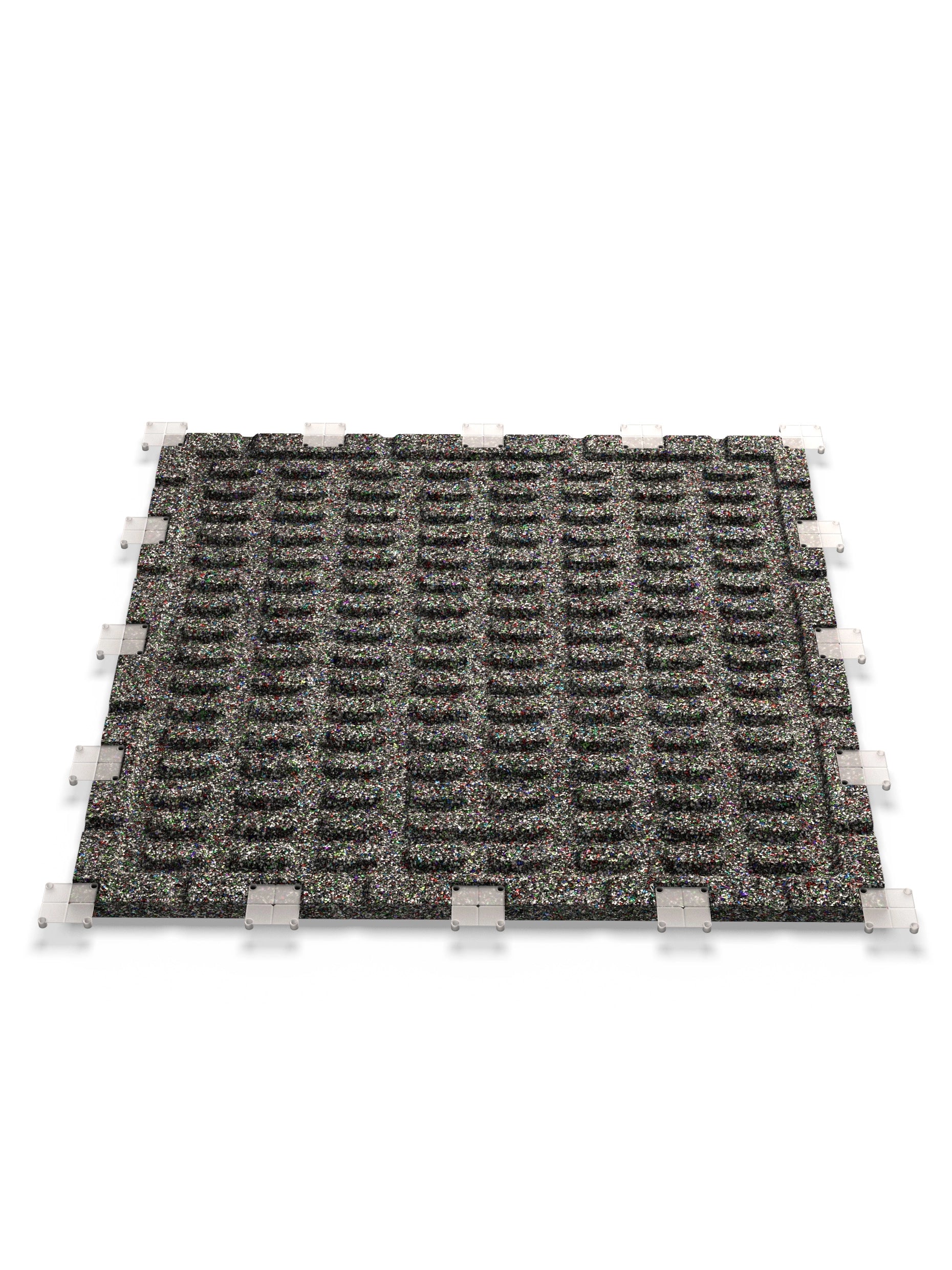 Bodenschutz | MaxProtect Bodenschutz 20 mm 100x100cm, hochwertiges Kautschuk | Steckverbindung | Feingranulat Oberfläche | Geruchsarm | TÜV