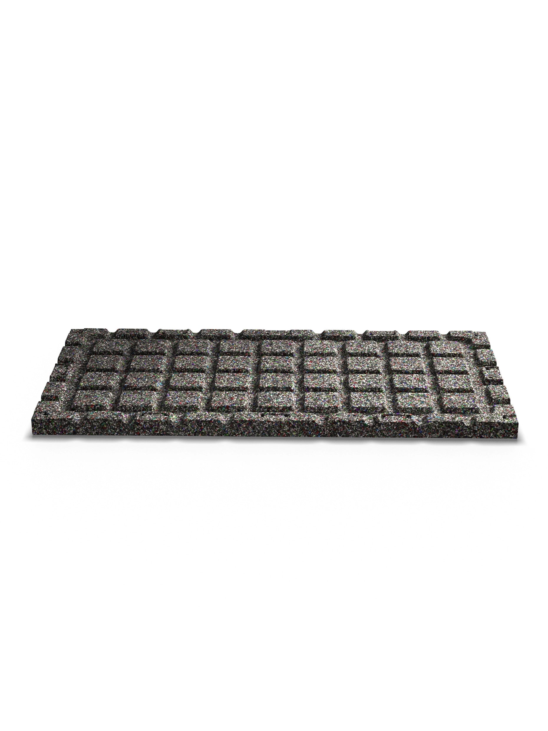 Feingranulat Oberfläche | Faserverstärkter Gummi | Steck-Verbundsystem | Zwei Schutzlagen sowie Air-Cushion Dämpfung | 40mm Stärke | 100x50cm