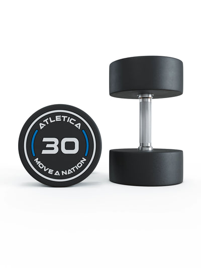 Gewichte: Rundhanteln, Polyurethan Rundhanteln (Paar)- Gerader Griff mit Hartchrom | CNC gefräster Stahlkern | Paarweise von 2.5 bis 60kg, #size_2-x-30kg
