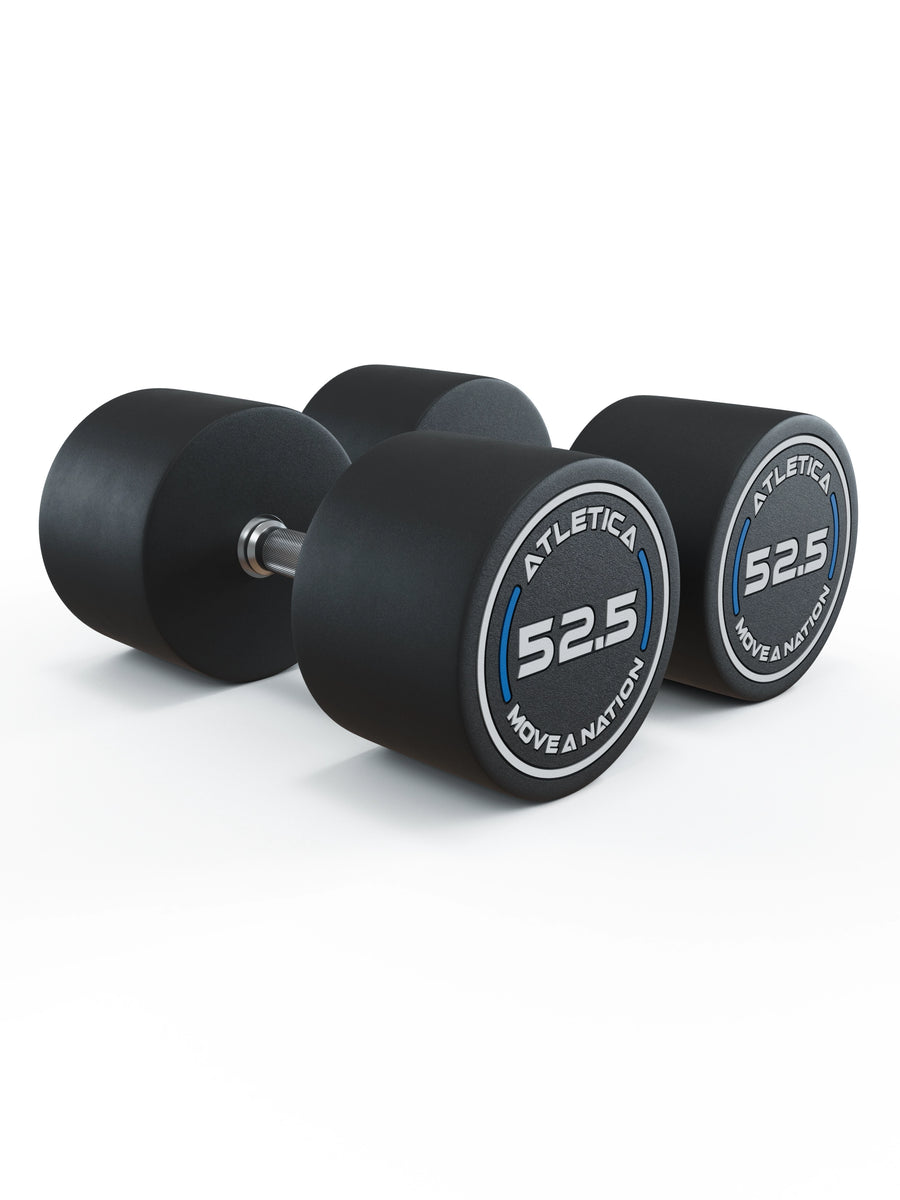 Gewichte: Rundhanteln, Polyurethan Rundhanteln (Paar)- Gerader Griff mit Hartchrom | CNC gefräster Stahlkern | Paarweise von 2.5 bis 60kg, #size_2-x-52-5kg