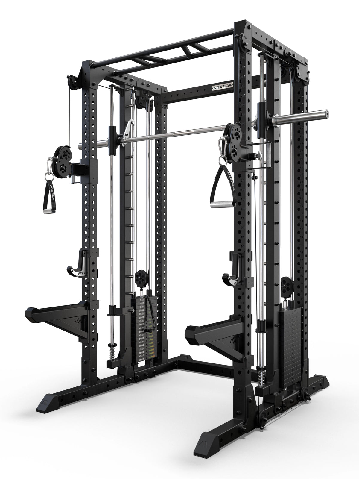 R7-Fighter | Power Rack with 2x95kg Cable Pulley, Smith Machine & Safeties
