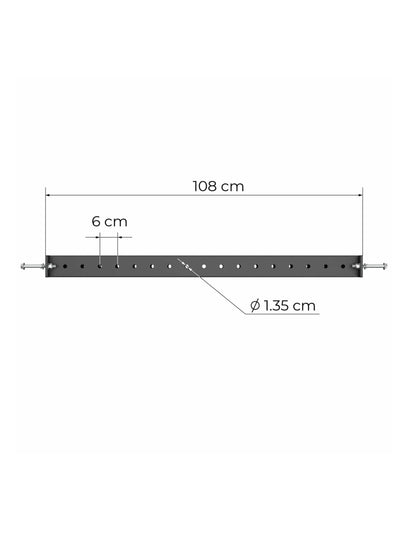 Crossbar R8 108cm | Als Quer-Verbindung auf das Innenmaß handelsüblicher Langhanteln ausgelegt | Auch als Tiefen-Verbindung nutzbar