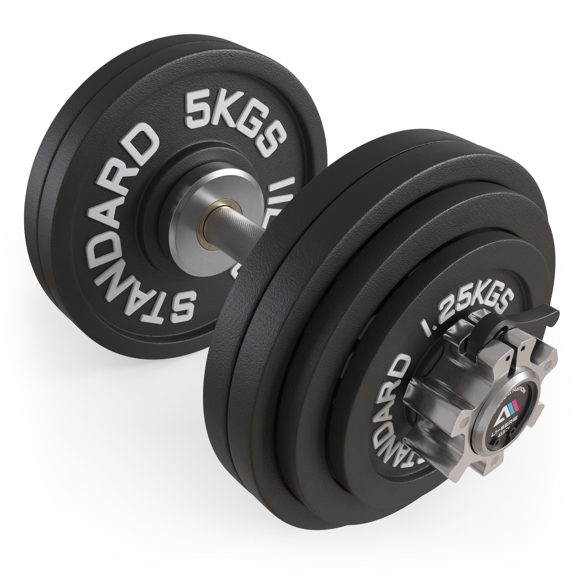 Kurzhanteln mit Gewichten: L1 Olympia Kurzhantel Set | 43.5 cm | 27,5 kg Iron Plates | Ø 50 mm | Studioqualität | 190.000 PSI | Hochbelastbar & verchromt | Kugelgelagert