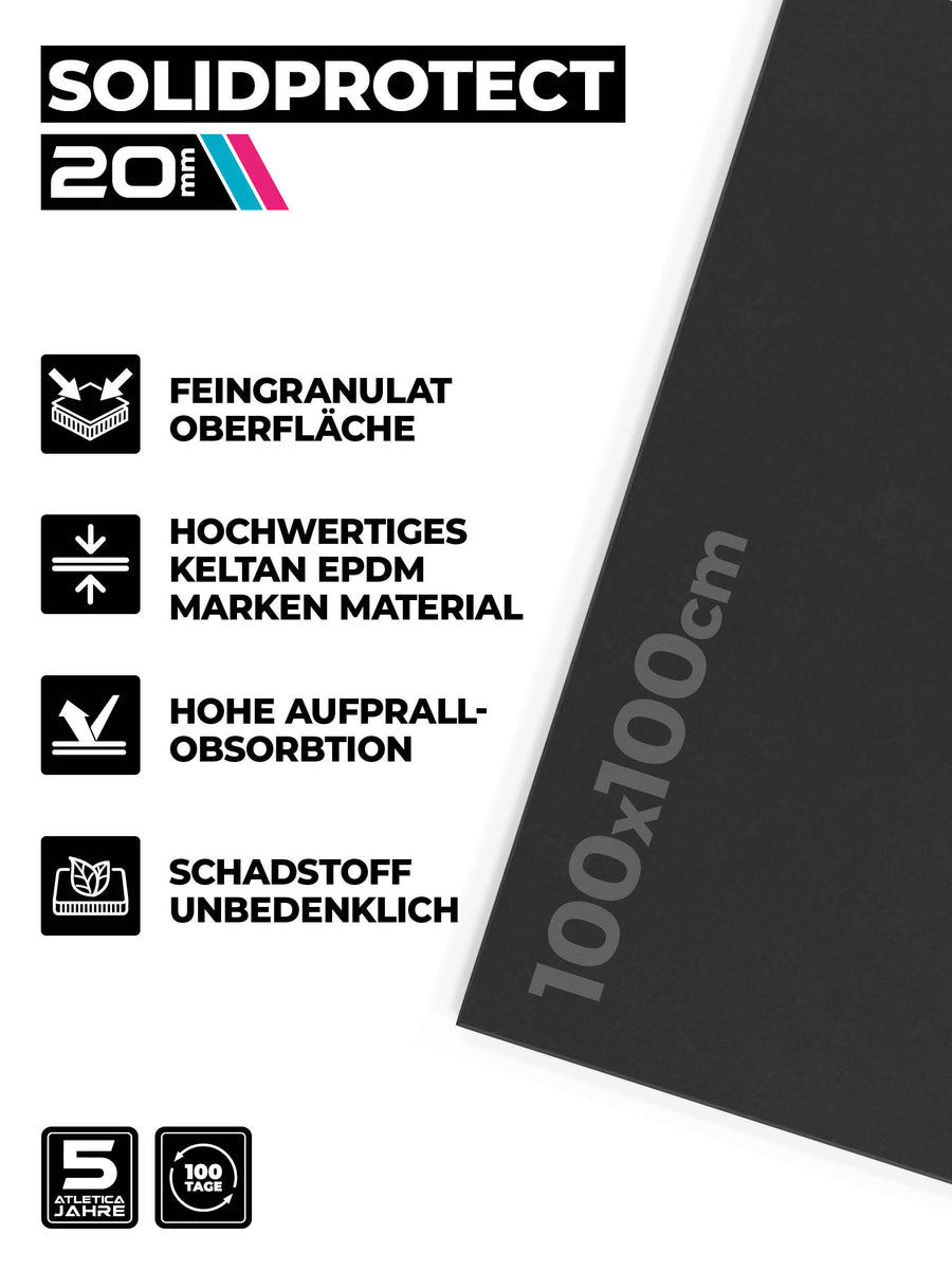 Bodenschutzmatten SolidProtect 10m2: Keltan EPDM Material, #size_10-Matten-a-100x100cm