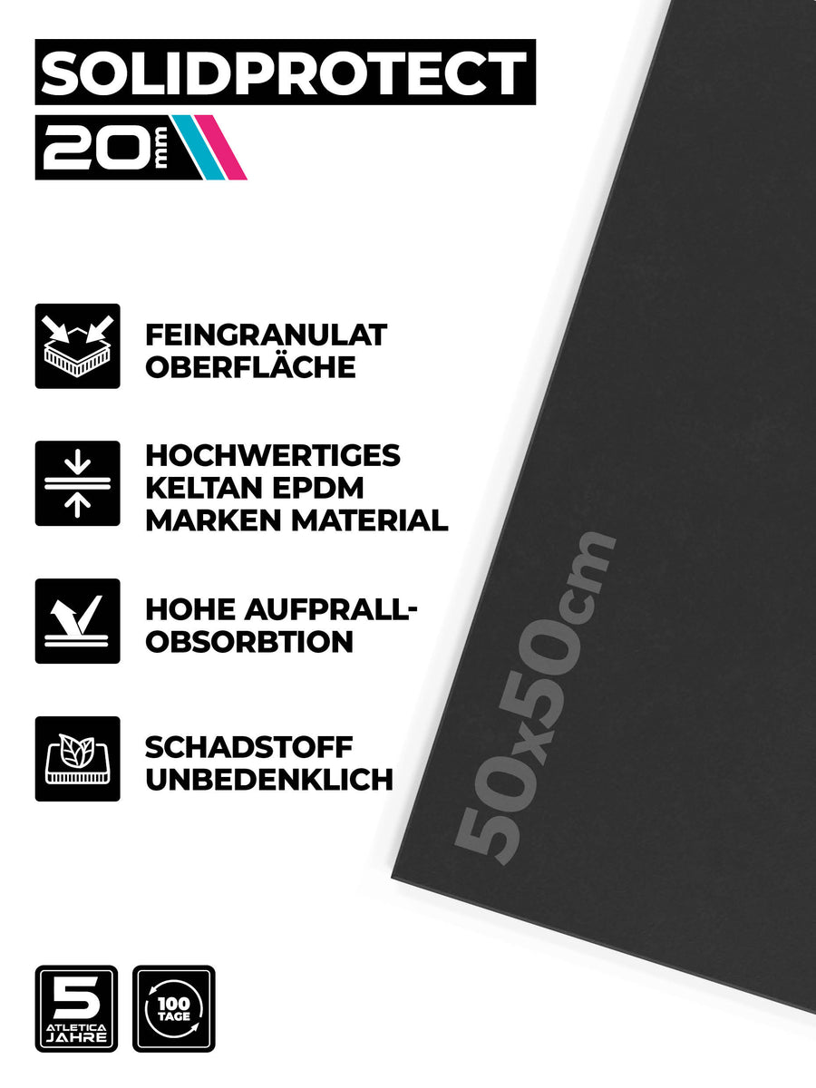 Bodenschutzmatten SolidProtect 10m2: Keltan EPDM Material, #size_40-matten-a-50x50cm