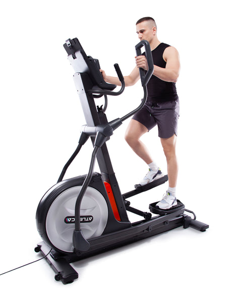 Crosstrainer Cardiogerät Beam: Neues Heimtrainer Modell 2023 | Fitnessstudio Look & Feel | Ellipsentrainer in premium Qualität und Konnektivität | 15'' Zoll LED Matrix Cockpit | Polar Chipset