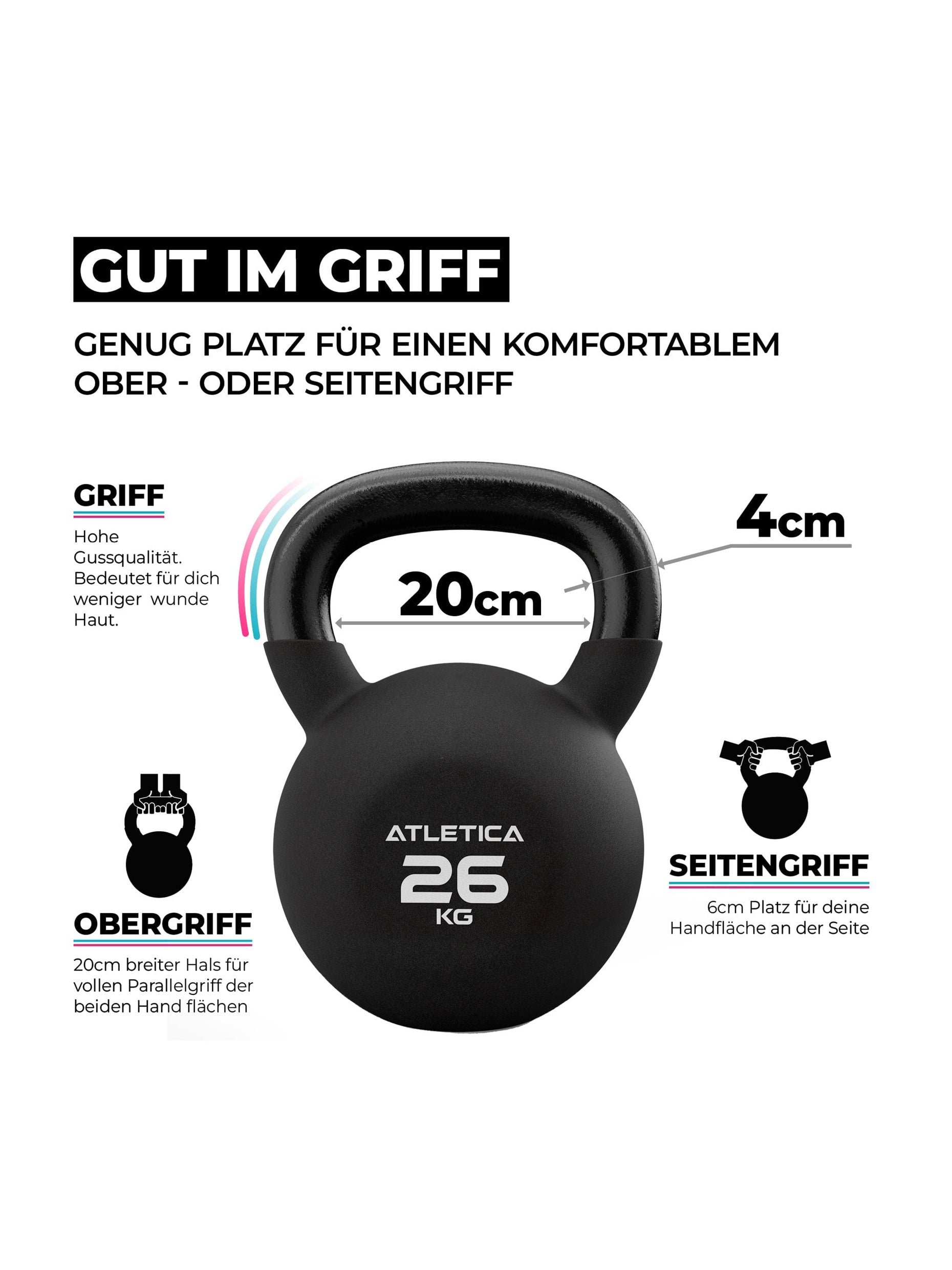Kettlebells Muscle & Power Set Gewichte: hochwertiger Look & Feel | TÜV geprüft auf Schadstoffe