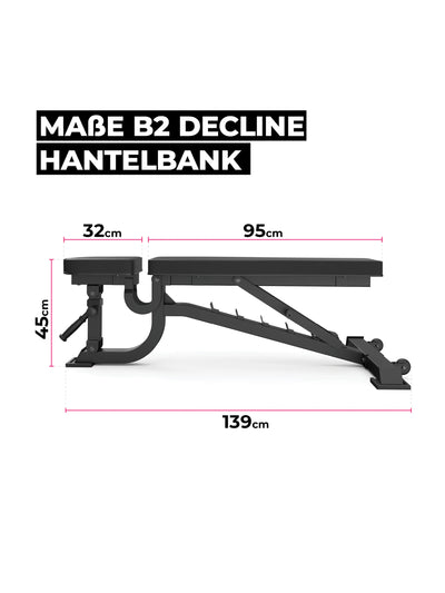 Hantelbank B2 Decline Maße