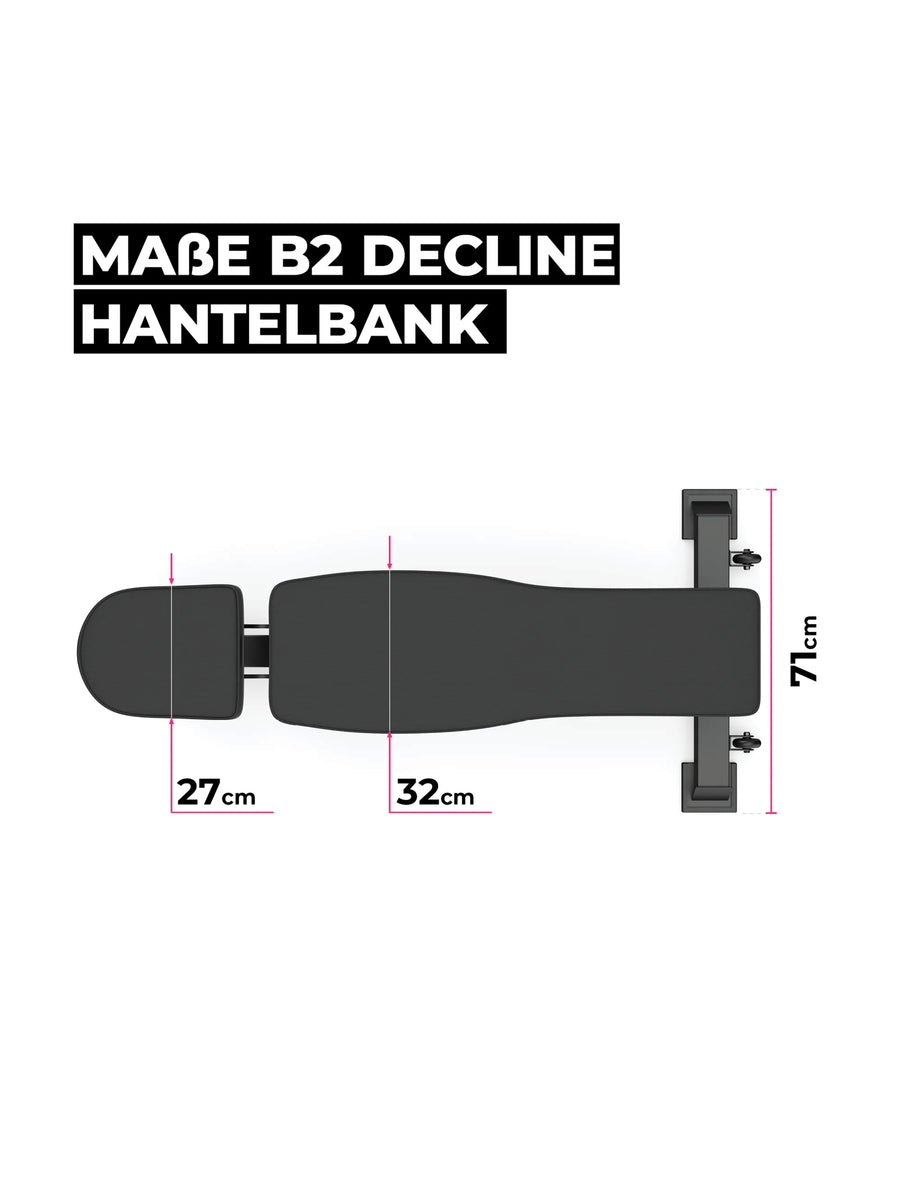 Hantelbank B2 Decline Dimensionen