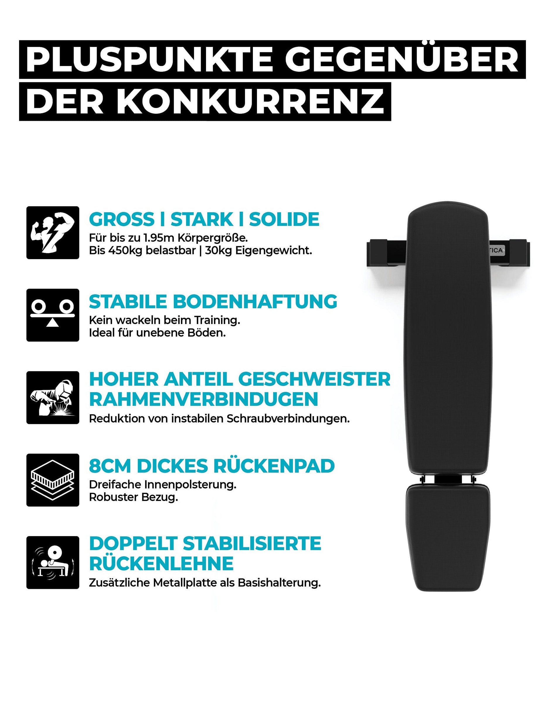 Hantelbank B4 Vorteile #material_leder