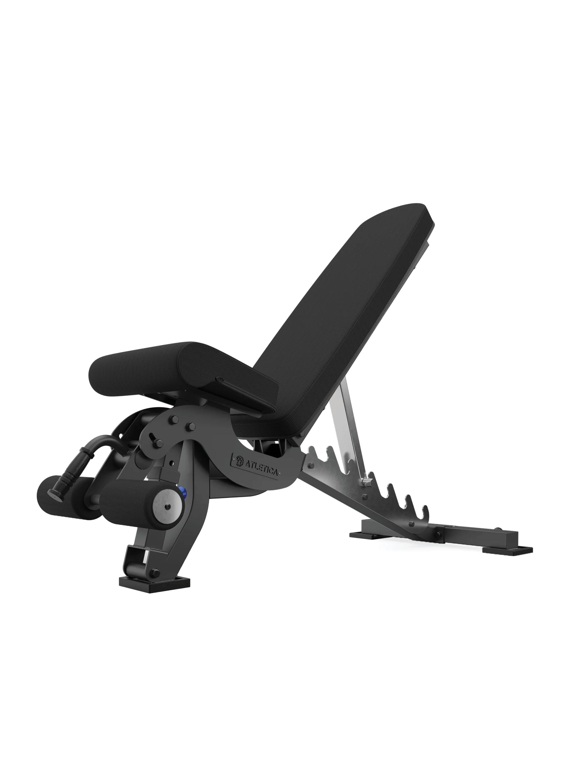Decline Hantelbank B6, negativ verstellbar, mit Fussblocker für Situps, in schwarz für Fitnesstraining mit Kurzhanteln und Langhanteln, #material_mesh