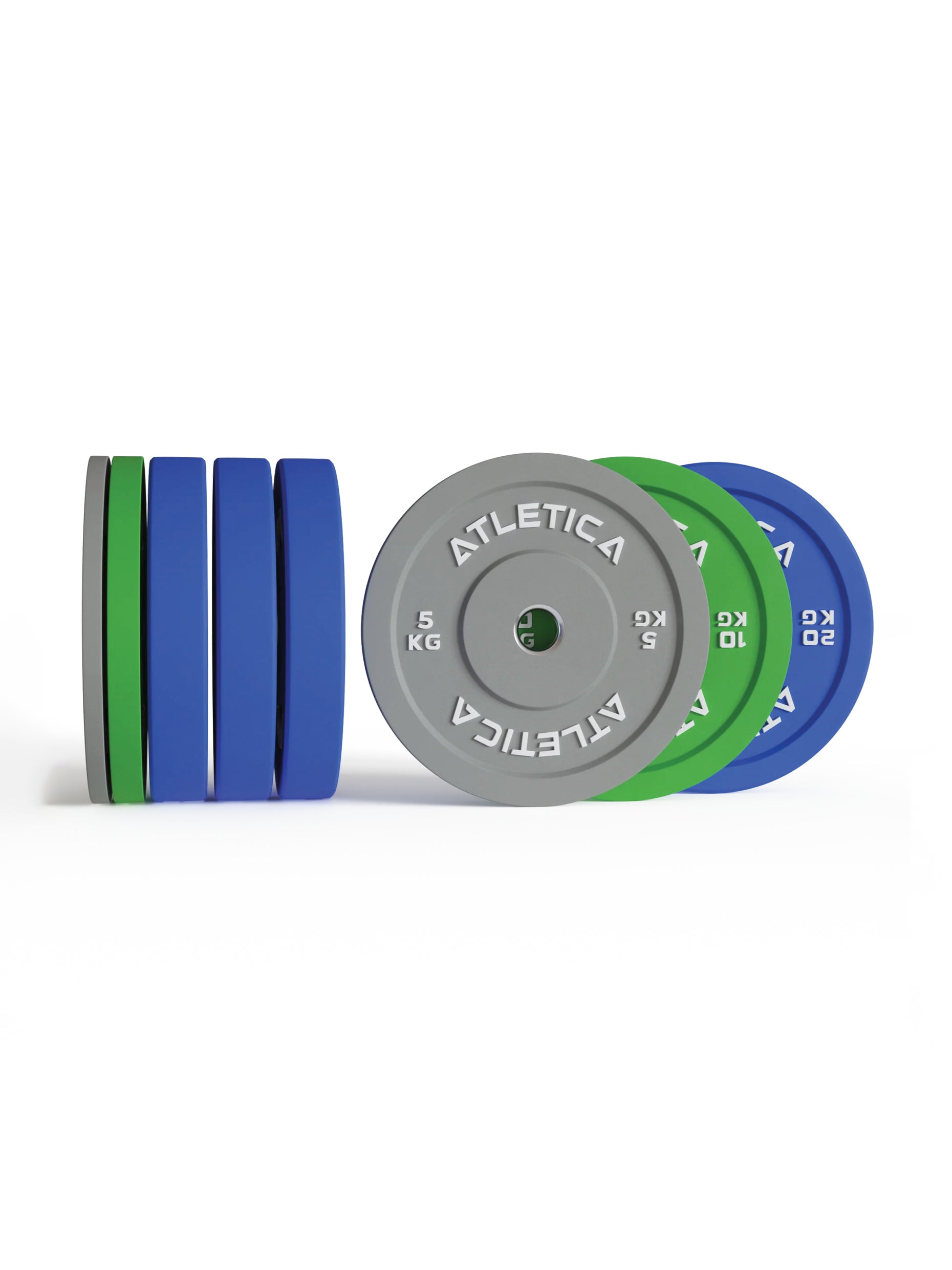 Gewichtsscheiben Color Bumper Plates Set: 110kg Set bestehend aus 2x 5 kg ∣ 2x 10 kg ∣ 4x 20 kg | 50 mm