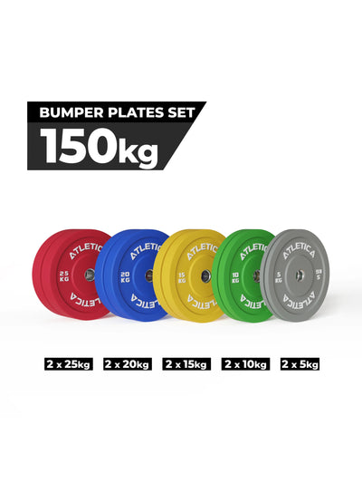 Trainigsscheiben Color Bumper Plates Set: 150 kg bestehend aus 2x 5 kg ∣ 2x 10 kg ∣ 2x 15 kg ∣ 2x 20 kg ∣ 2x 25 kg | 50 mm